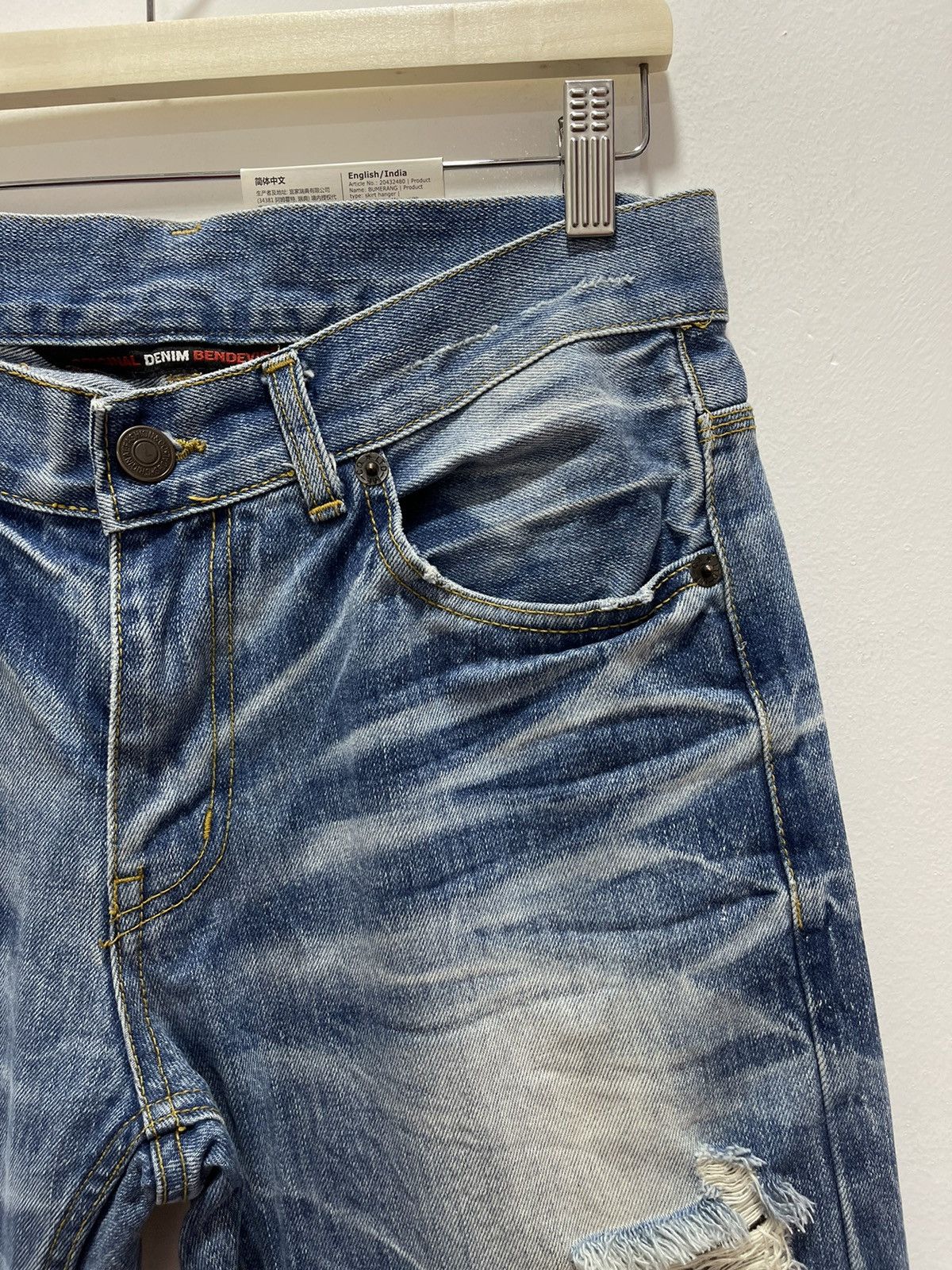 Japanese Brand VINTAGE BENDEVIS RIPPED STYLE WASHED BLUE DISTRESSED JEANS Size US 30 / EU 46 - 2 Thumbnail