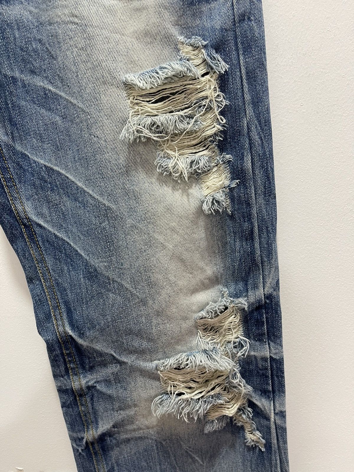 Japanese Brand VINTAGE BENDEVIS RIPPED STYLE WASHED BLUE DISTRESSED JEANS Size US 30 / EU 46 - 5 Thumbnail