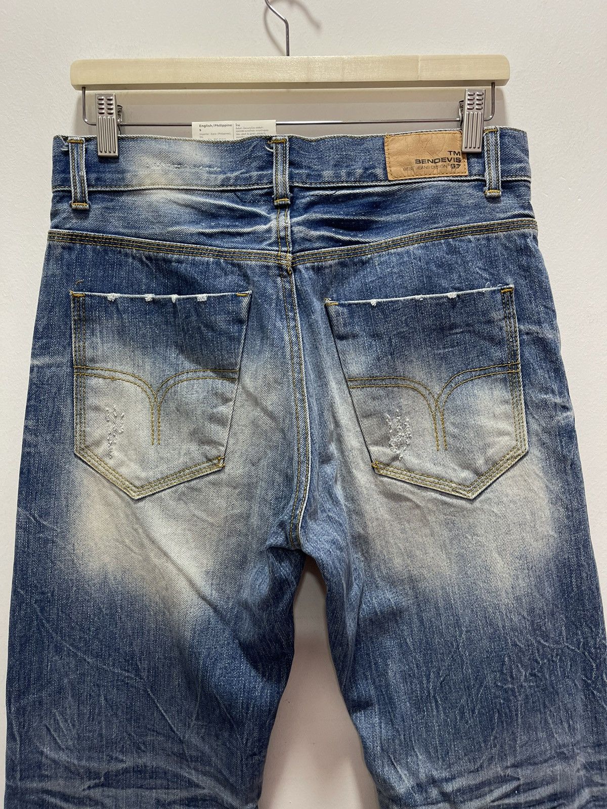 Japanese Brand VINTAGE BENDEVIS RIPPED STYLE WASHED BLUE DISTRESSED JEANS Size US 30 / EU 46 - 13 Thumbnail