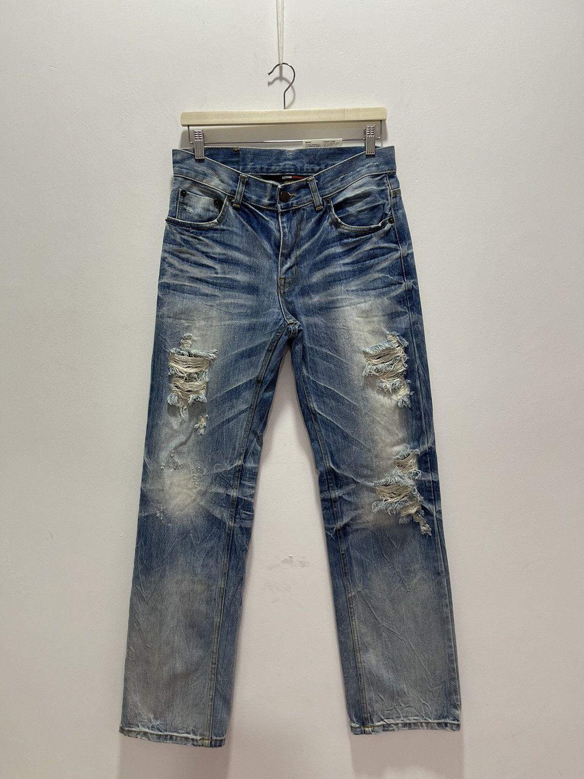 VINTAGE BENDEVIS RIPPED STYLE WASHED BLUE DISTRESSED JEANS