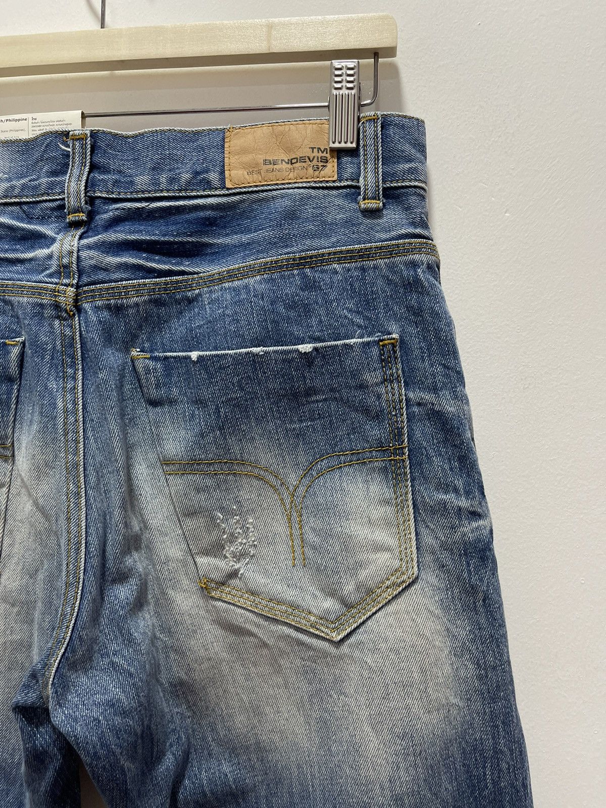 Japanese Brand VINTAGE BENDEVIS RIPPED STYLE WASHED BLUE DISTRESSED JEANS Size US 30 / EU 46 - 11 Thumbnail