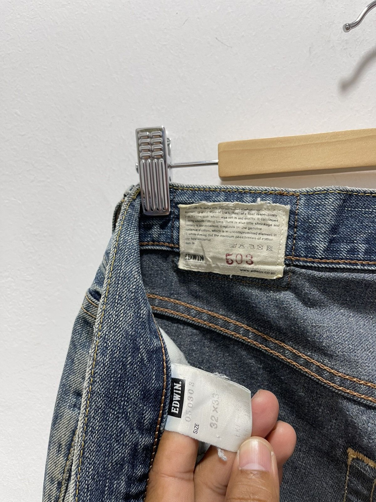 Edwin JAPANESE EDWIN 503 FADED DISTRESSED DENIM JEANS Size US 32 / EU 48 - 14 Thumbnail