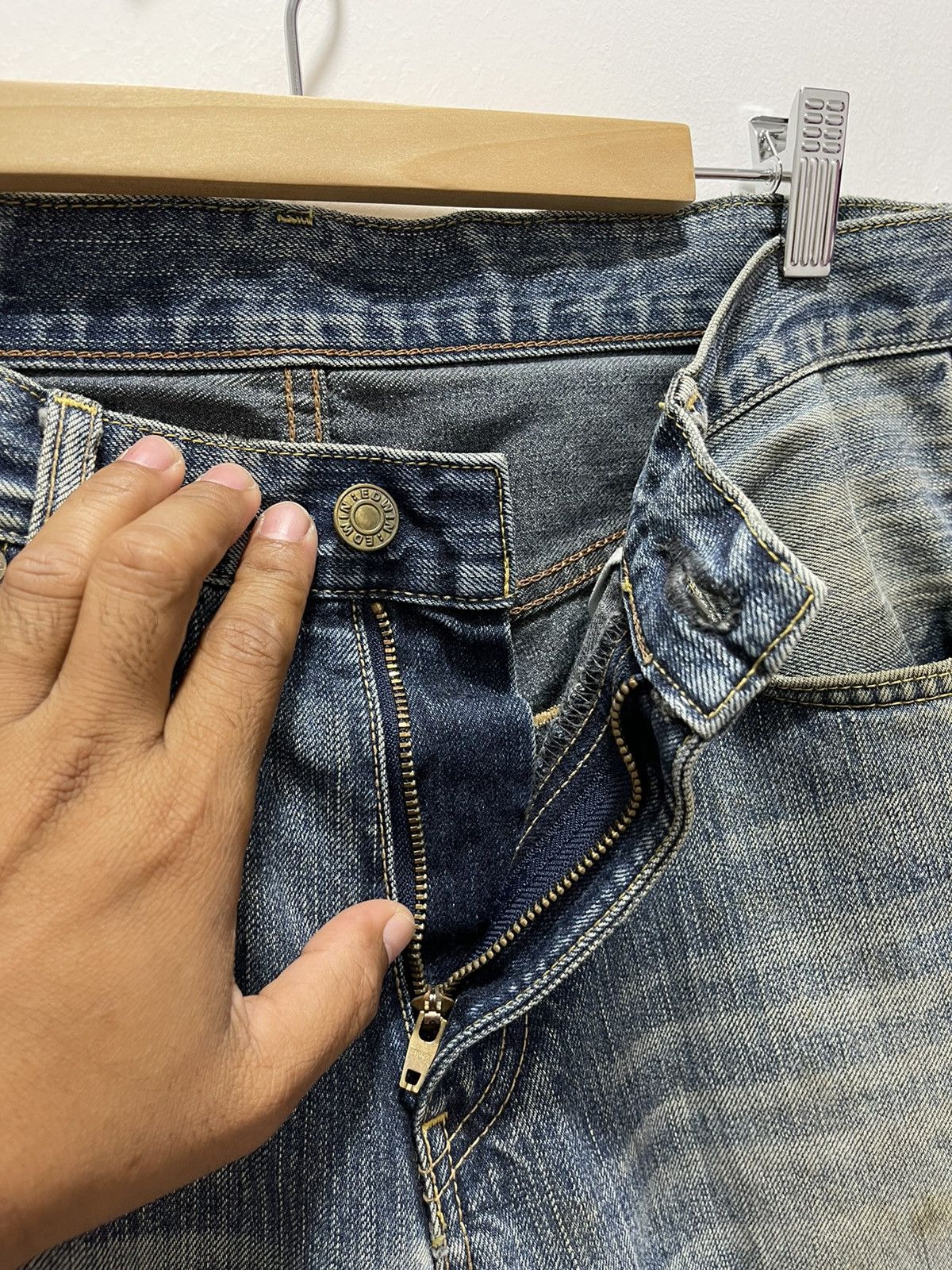 Edwin JAPANESE EDWIN 503 FADED DISTRESSED DENIM JEANS Size US 32 / EU 48 - 12 Thumbnail