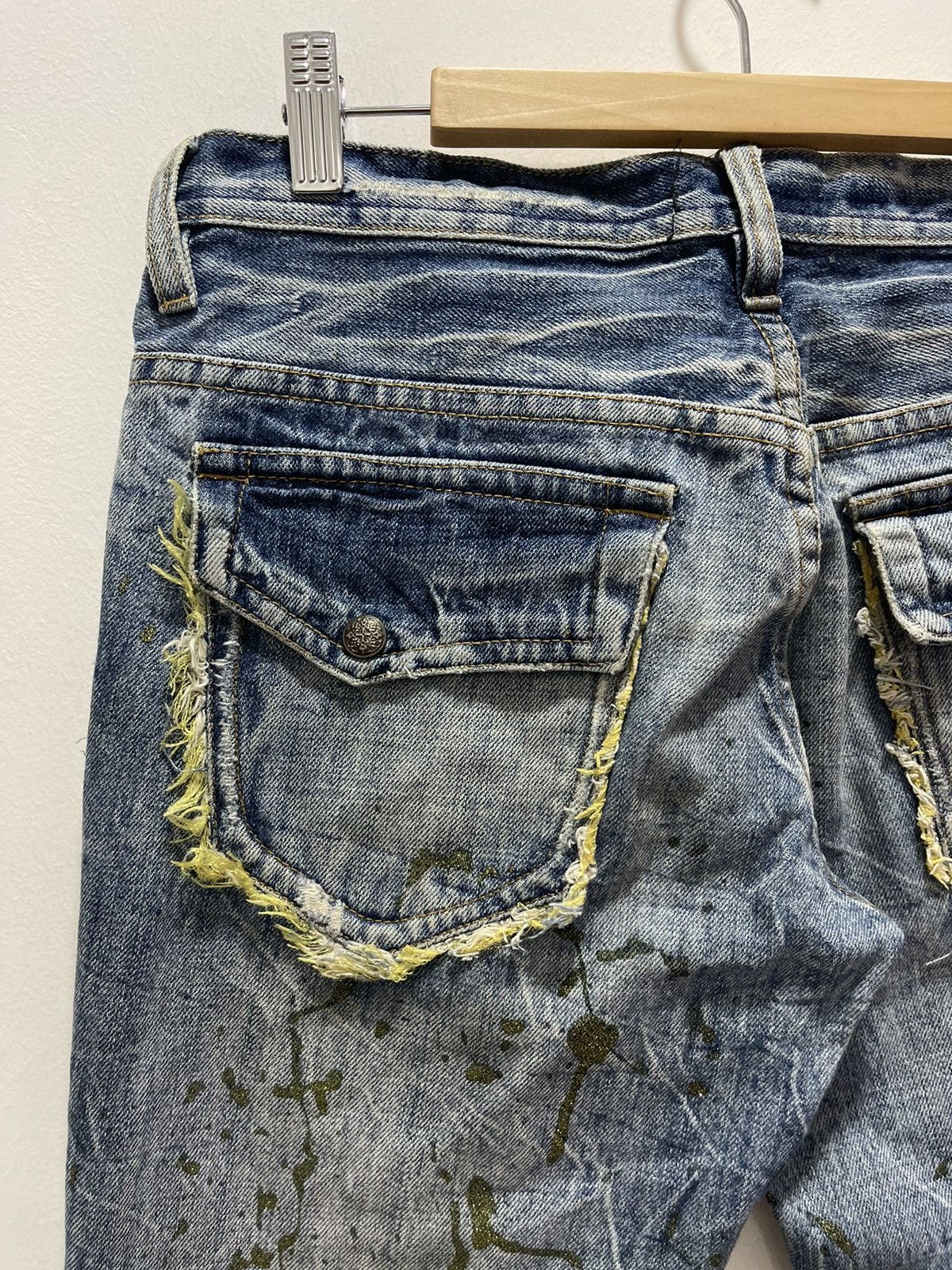 If Six Was Nine × Vintage JAPANESE RIPS SPLATTER GOLD FLARED LEG DISTRESSED JEANS Size US 30 / EU 46 - 11 Thumbnail