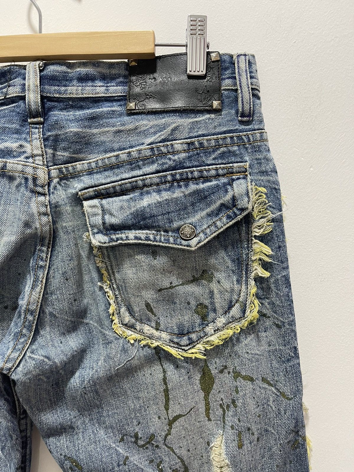 If Six Was Nine × Vintage JAPANESE RIPS SPLATTER GOLD FLARED LEG DISTRESSED JEANS Size US 30 / EU 46 - 10 Thumbnail