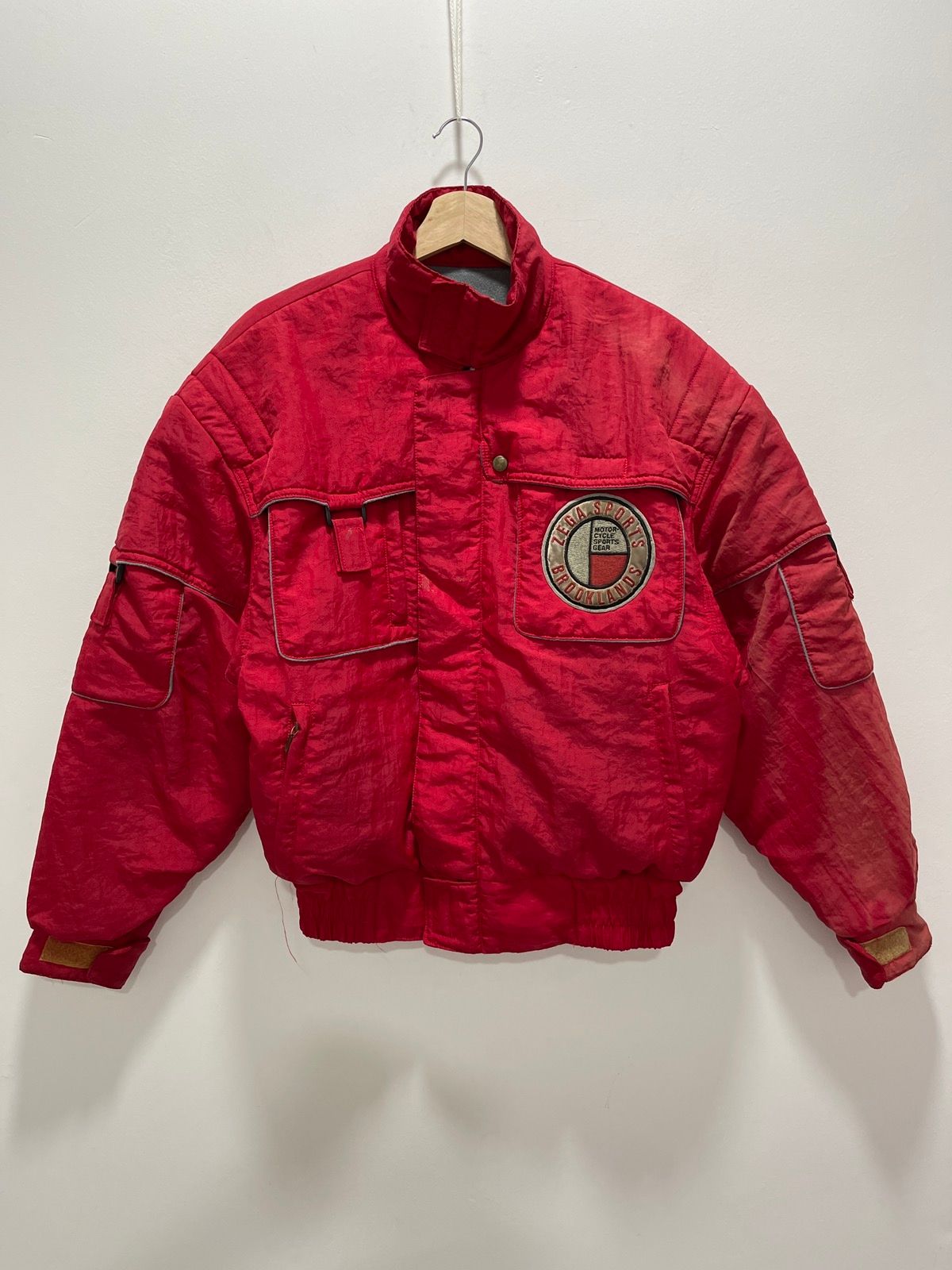Pre-owned Gear For Sports X Sports Specialties Zega Sport Brookland Motorcycle Zip Up Bomber Jacket In Red
