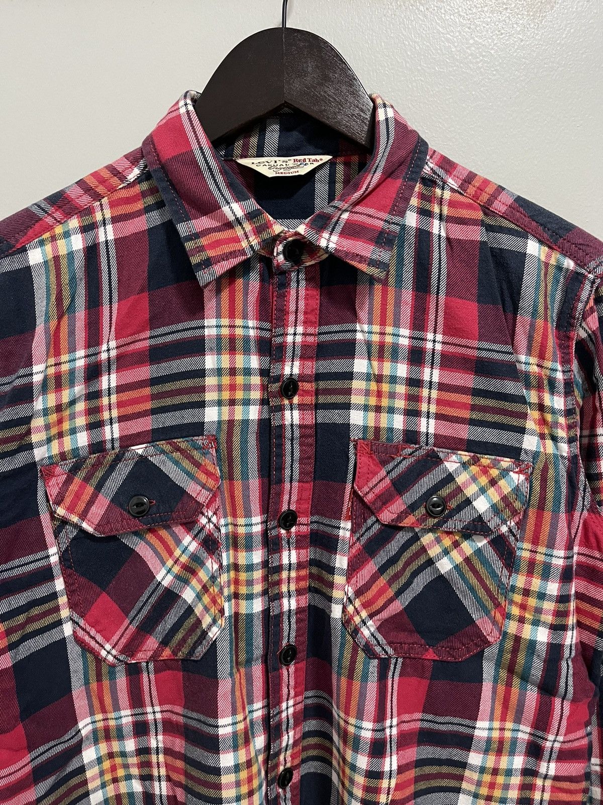 Flannel × Levi's × Levi's Vintage Clothing VINTAGE LEVIS RED TAB DOUBLE POCKET TARTAN CHECKERED FLANNEL Size M / US 6-8 / IT 42-44 - 3 Thumbnail