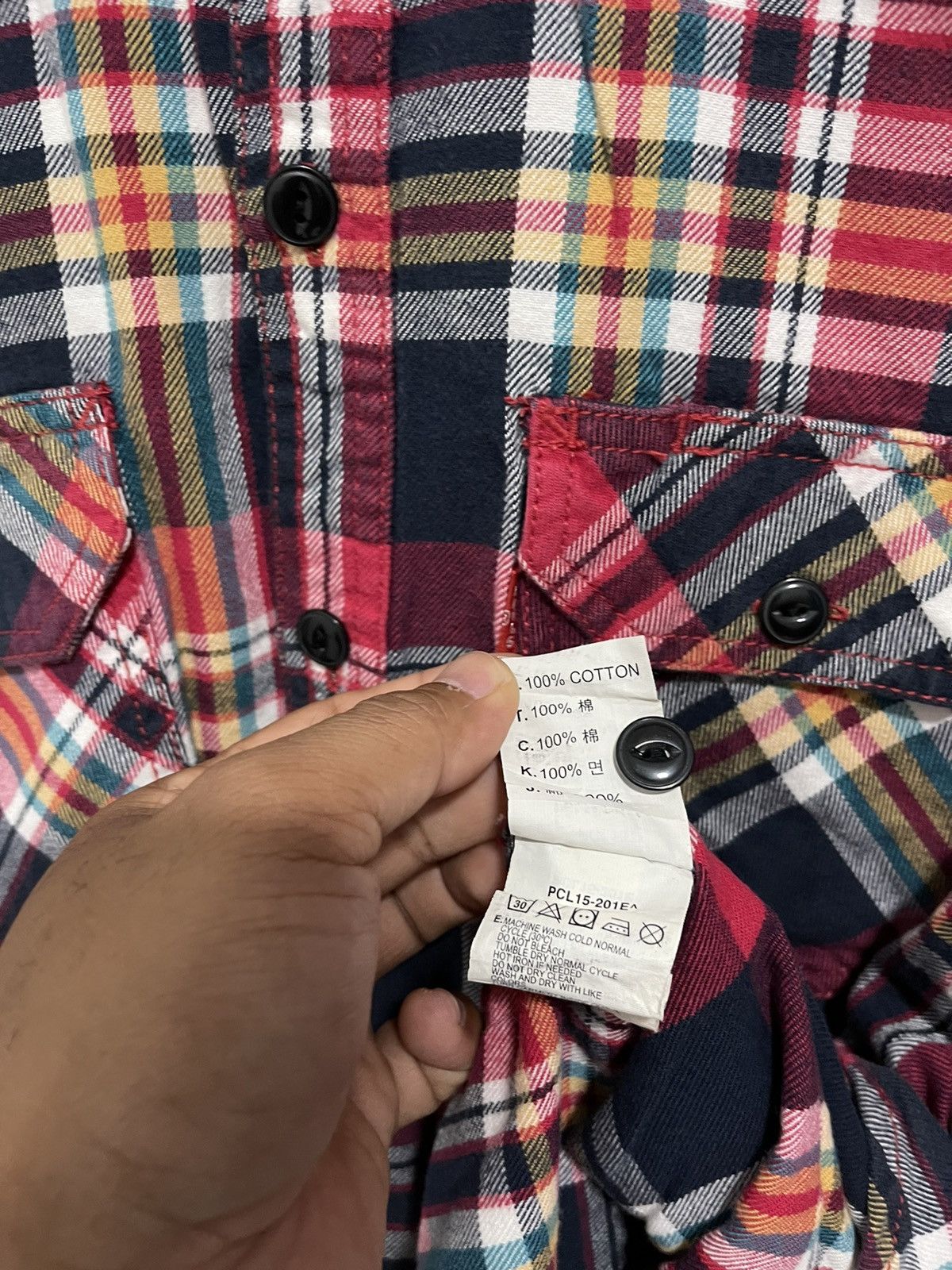 Flannel × Levi's × Levi's Vintage Clothing VINTAGE LEVIS RED TAB DOUBLE POCKET TARTAN CHECKERED FLANNEL Size M / US 6-8 / IT 42-44 - 7 Thumbnail