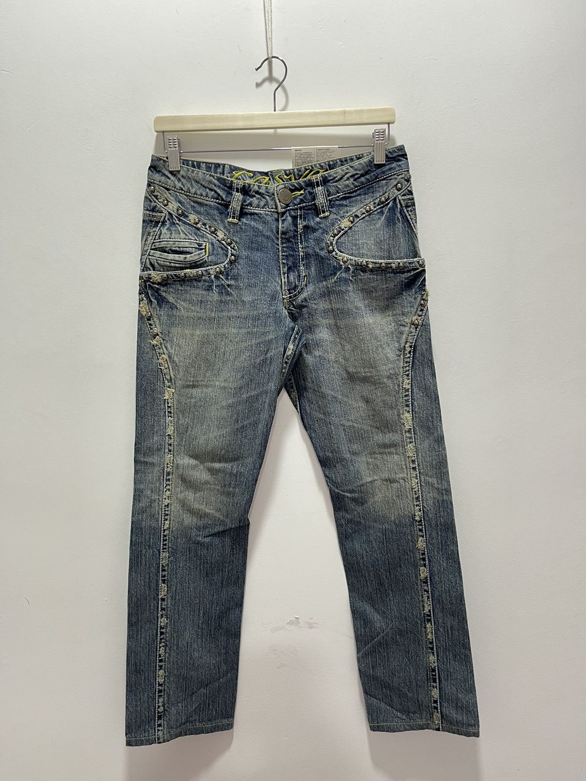 Japanese Brand × Vintage JAPANESE CASVA DISTRESSED DENIM JEANS Size US 32 / EU 48 - 1 Thumbnail