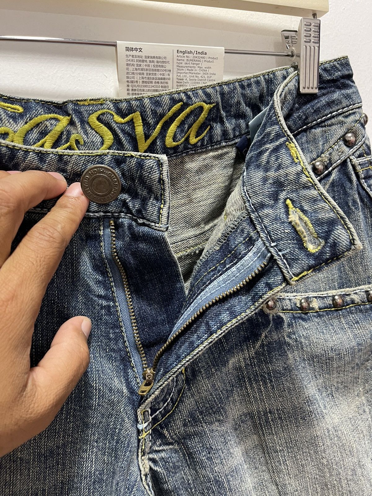 Japanese Brand × Vintage JAPANESE CASVA DISTRESSED DENIM JEANS Size US 32 / EU 48 - 6 Thumbnail
