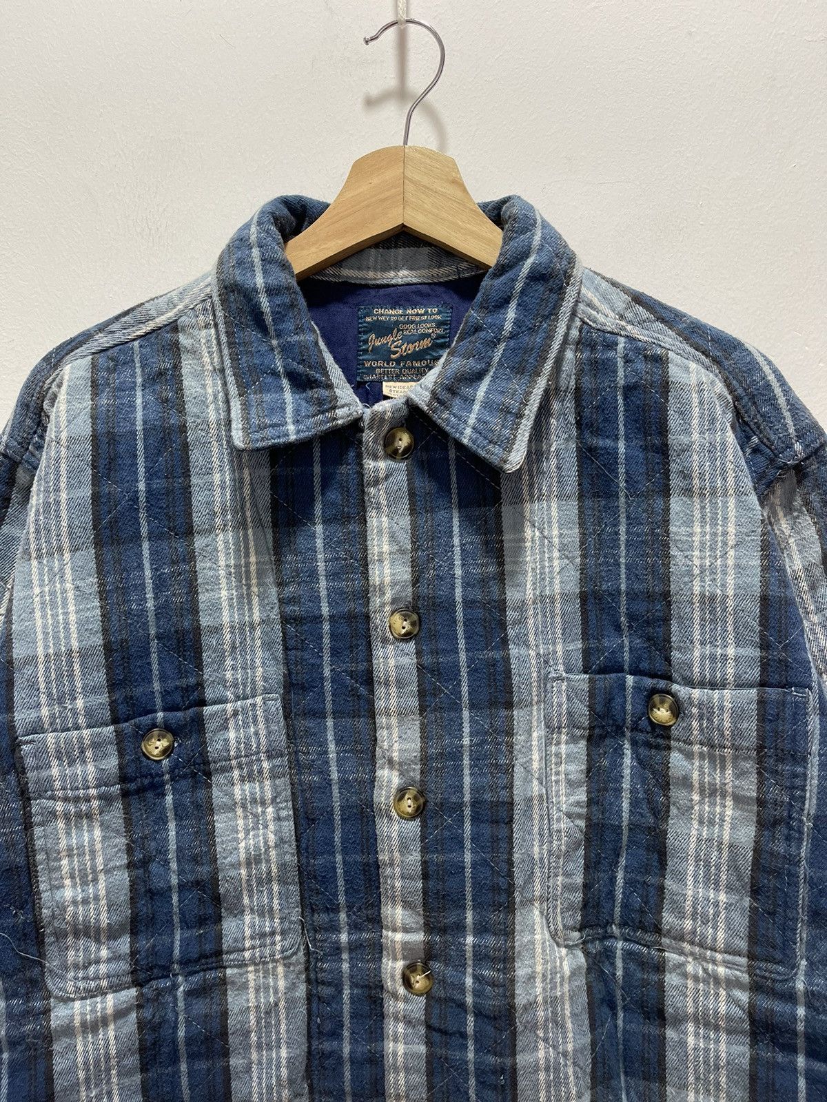 Japanese Brand × Vintage VINTAGE JUGLE STORM BLANKET DOUBLE POCKET PLAID JACKET Size US M / EU 48-50 / 2 - 2 Thumbnail