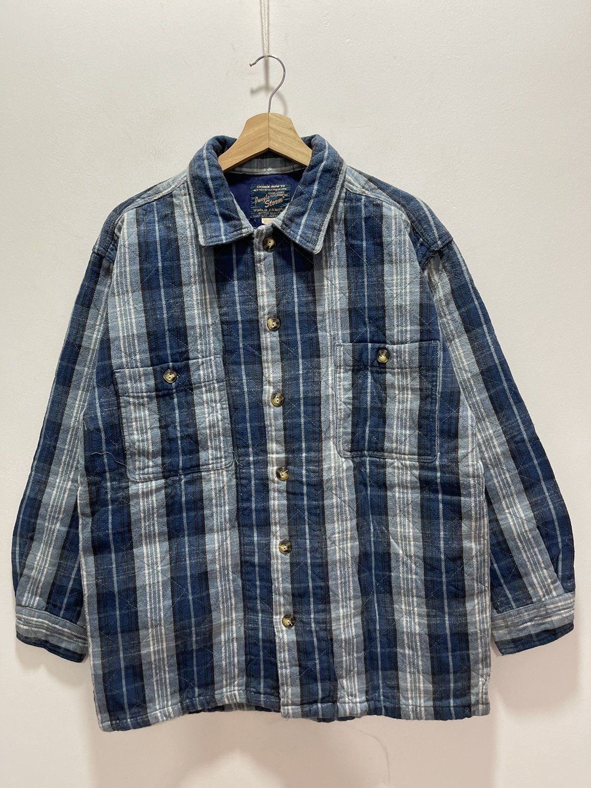 Japanese Brand × Vintage VINTAGE JUGLE STORM BLANKET DOUBLE POCKET PLAID JACKET Size US M / EU 48-50 / 2 - 1 Thumbnail