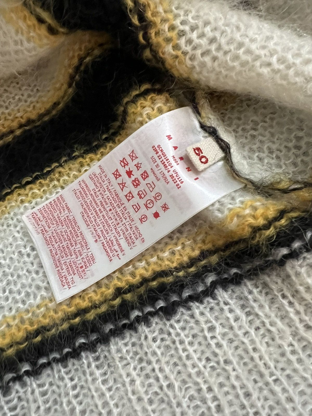 Marni MARNI STRIPED MOHAIR SWEATER SIZE LARGE Size US L / EU 52-54 / 3 - 6 Thumbnail