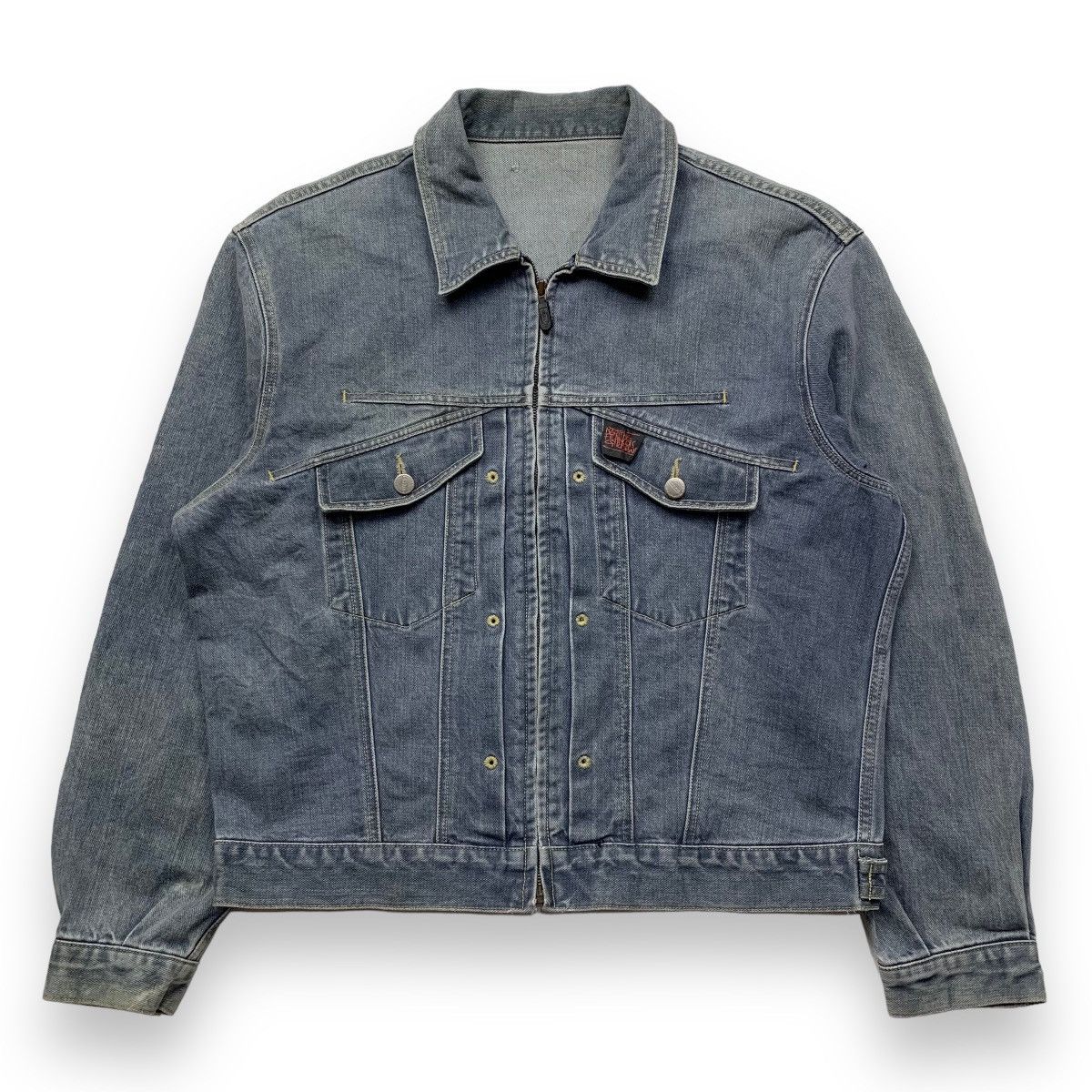 Vintage marithe francois girbaud zip up trucker denim jacket