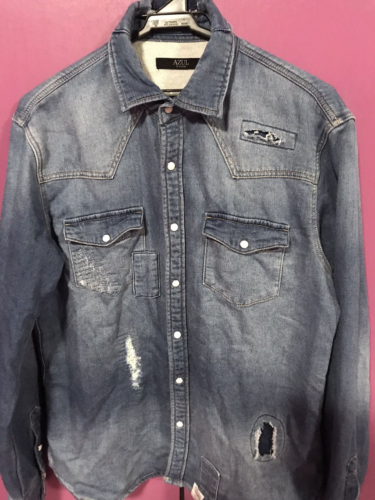 Japanese Brand 🔥RARE🔥AZUL BY MOUSSY BLUE SIZE M SHIRT BUTTON UP Size US M / EU 48-50 / 2 - 1 Thumbnail