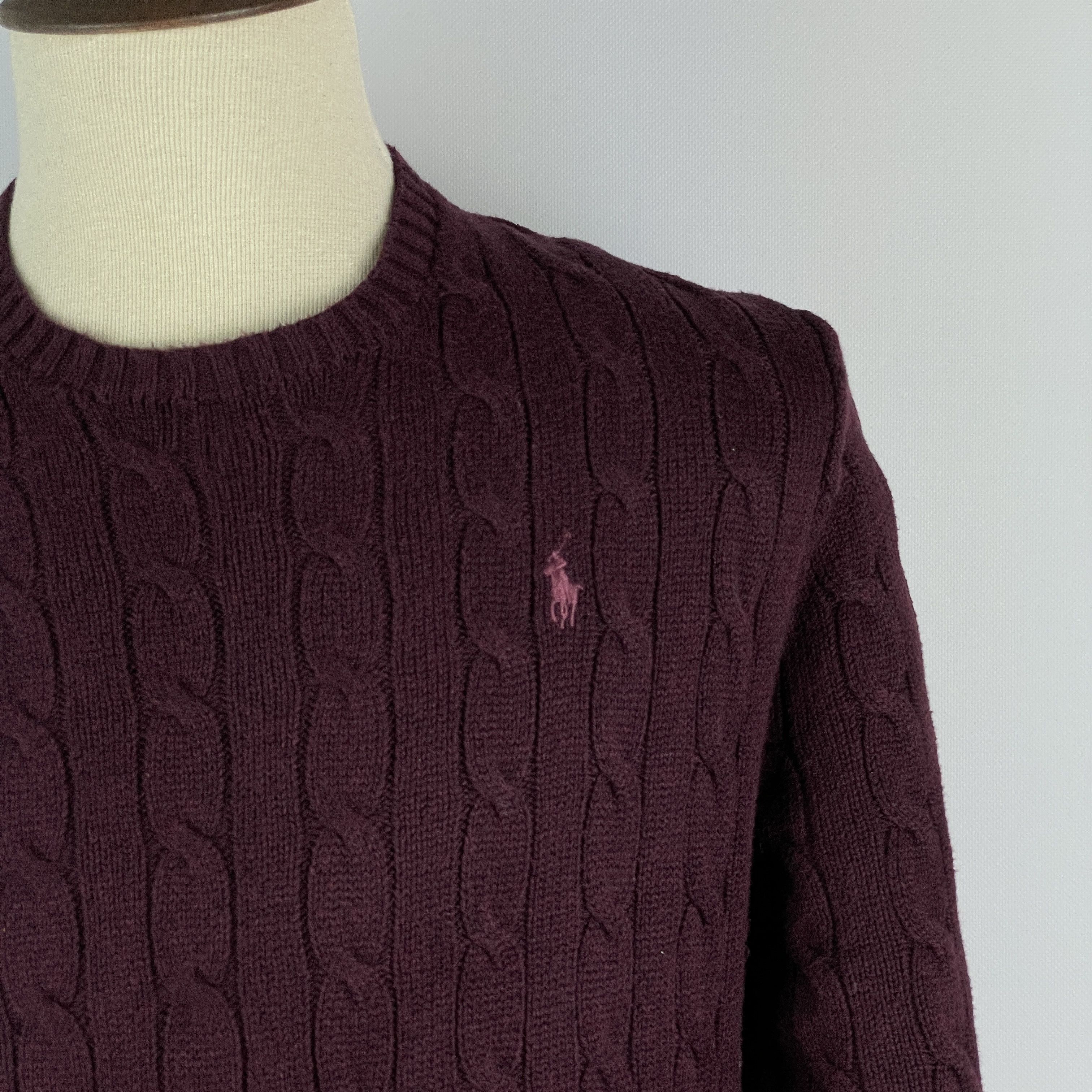 Men`s Polo Ralph Lauren Emboidered Burgundy Sweater Size L