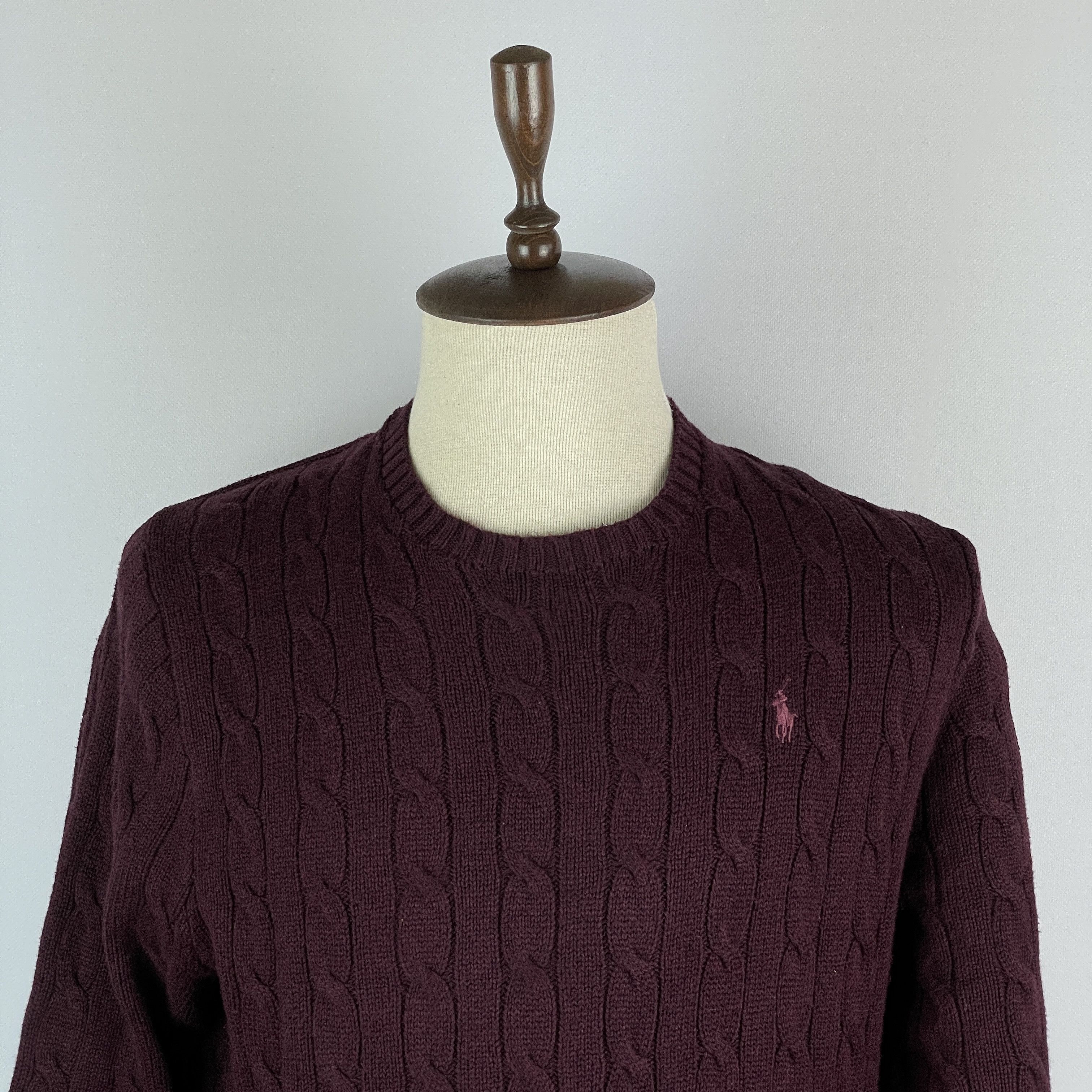 Men`s Polo Ralph Lauren Emboidered Burgundy Sweater Size L