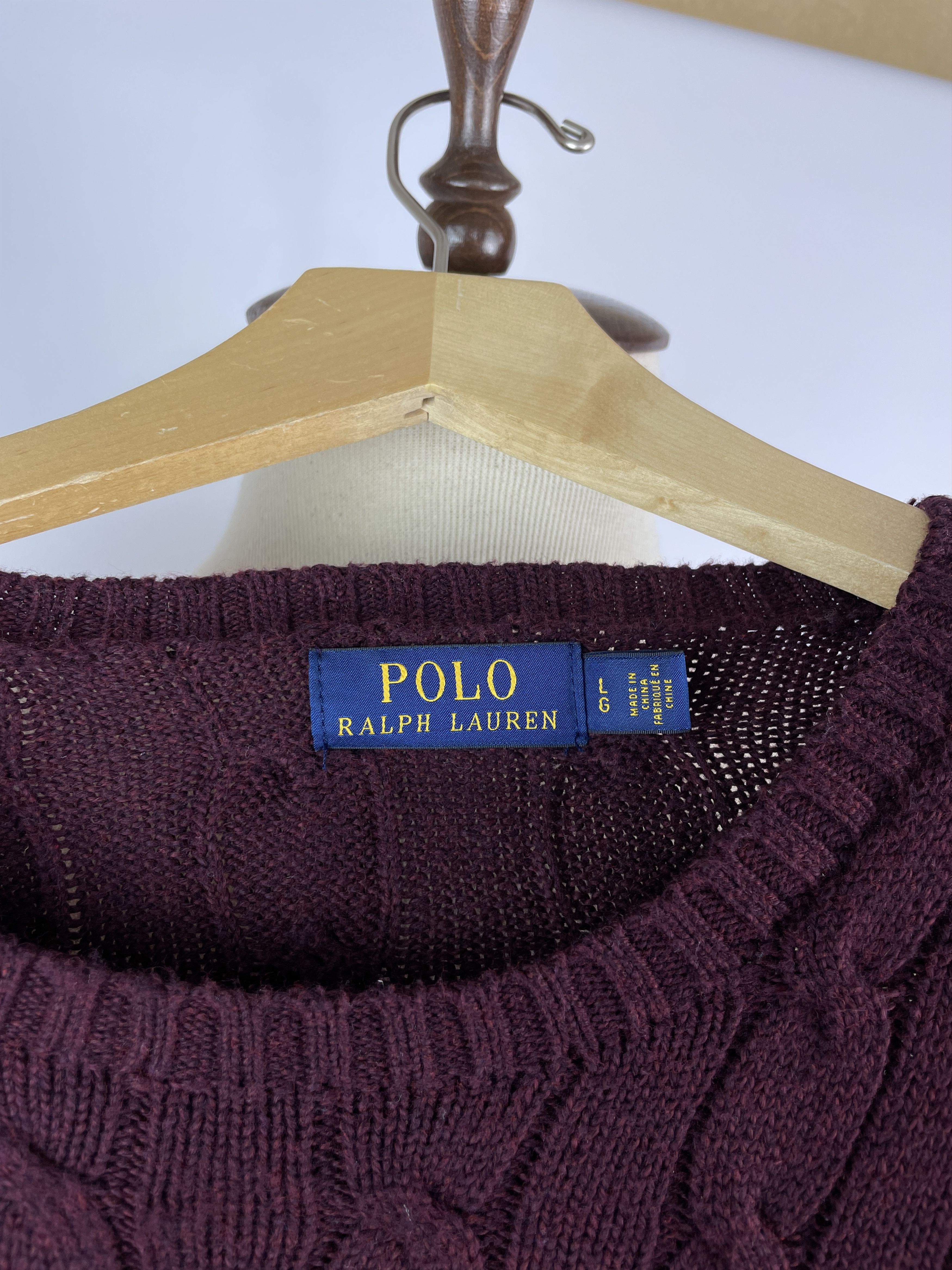 Men`s Polo Ralph Lauren Emboidered Burgundy Sweater Size L