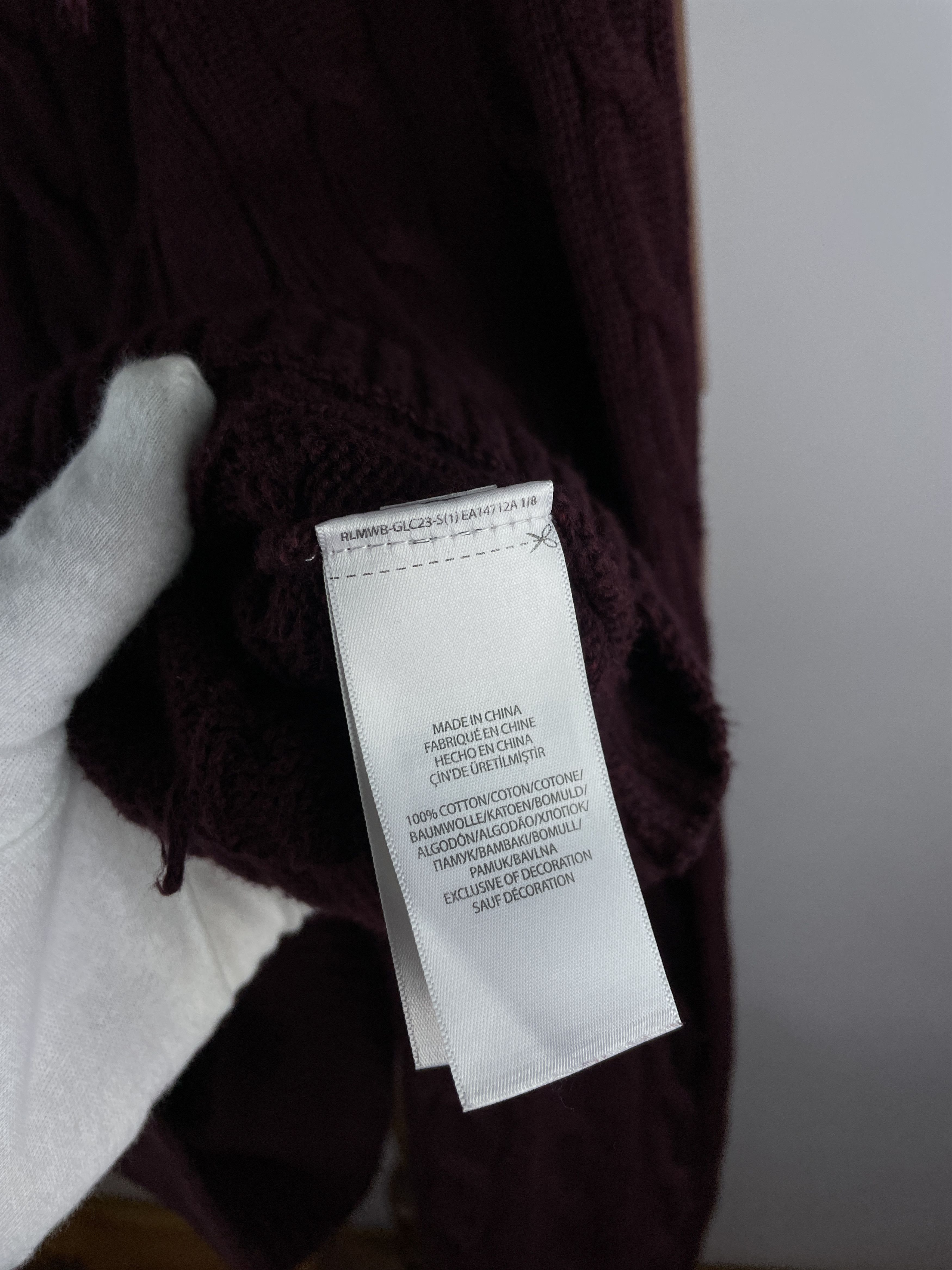Men`s Polo Ralph Lauren Emboidered Burgundy Sweater Size L