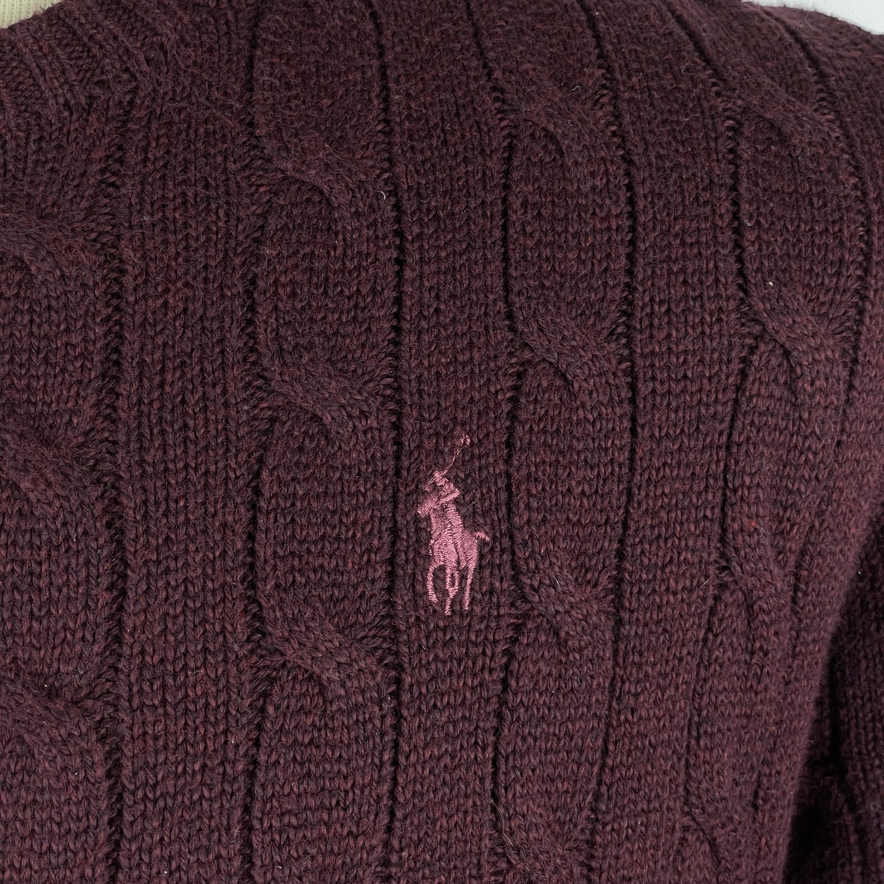 Men`s Polo Ralph Lauren Emboidered Burgundy Sweater Size L