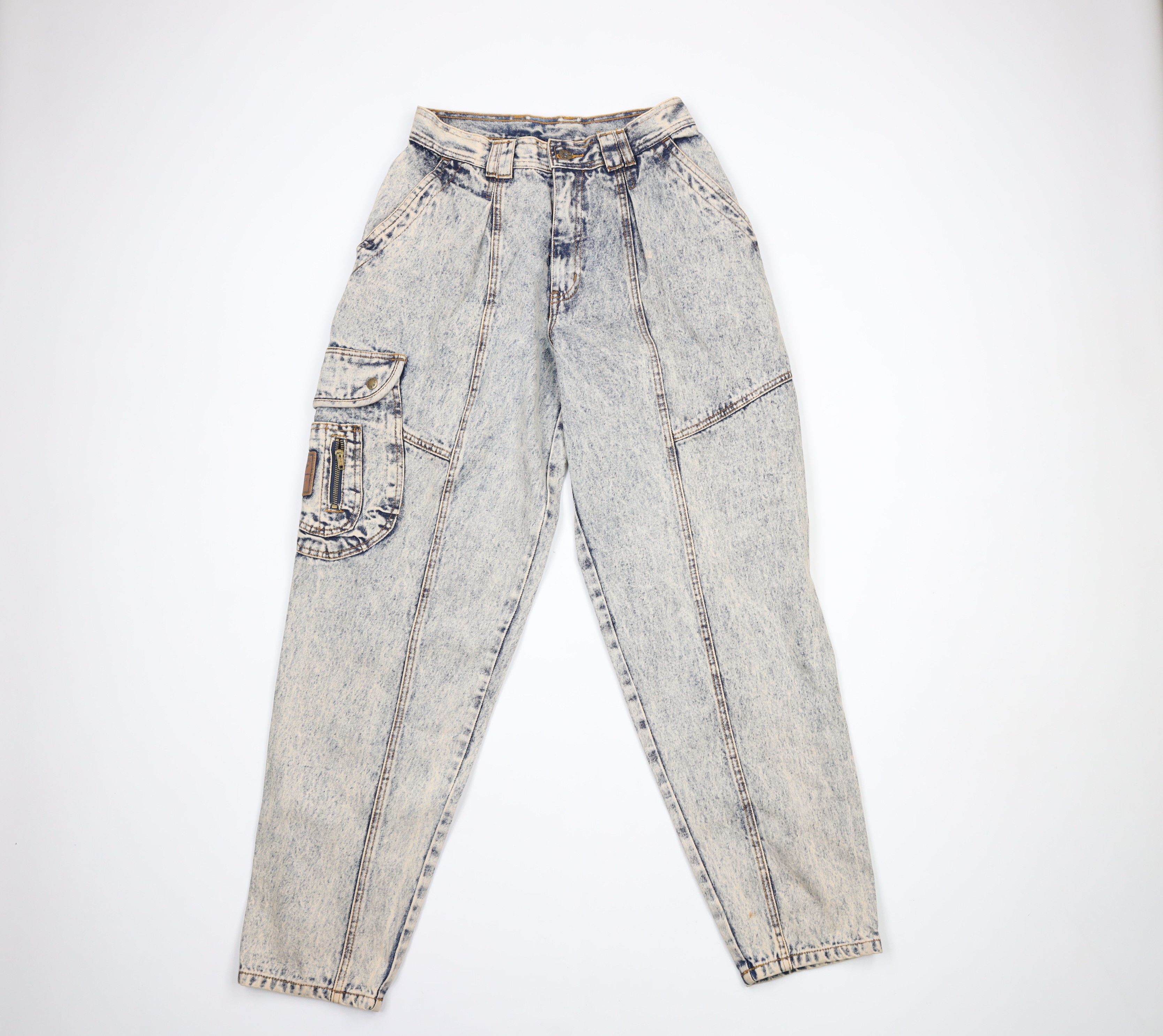 Vintage 90s Streetwear Wash Baggy Tapered Leg Cargo Jeans