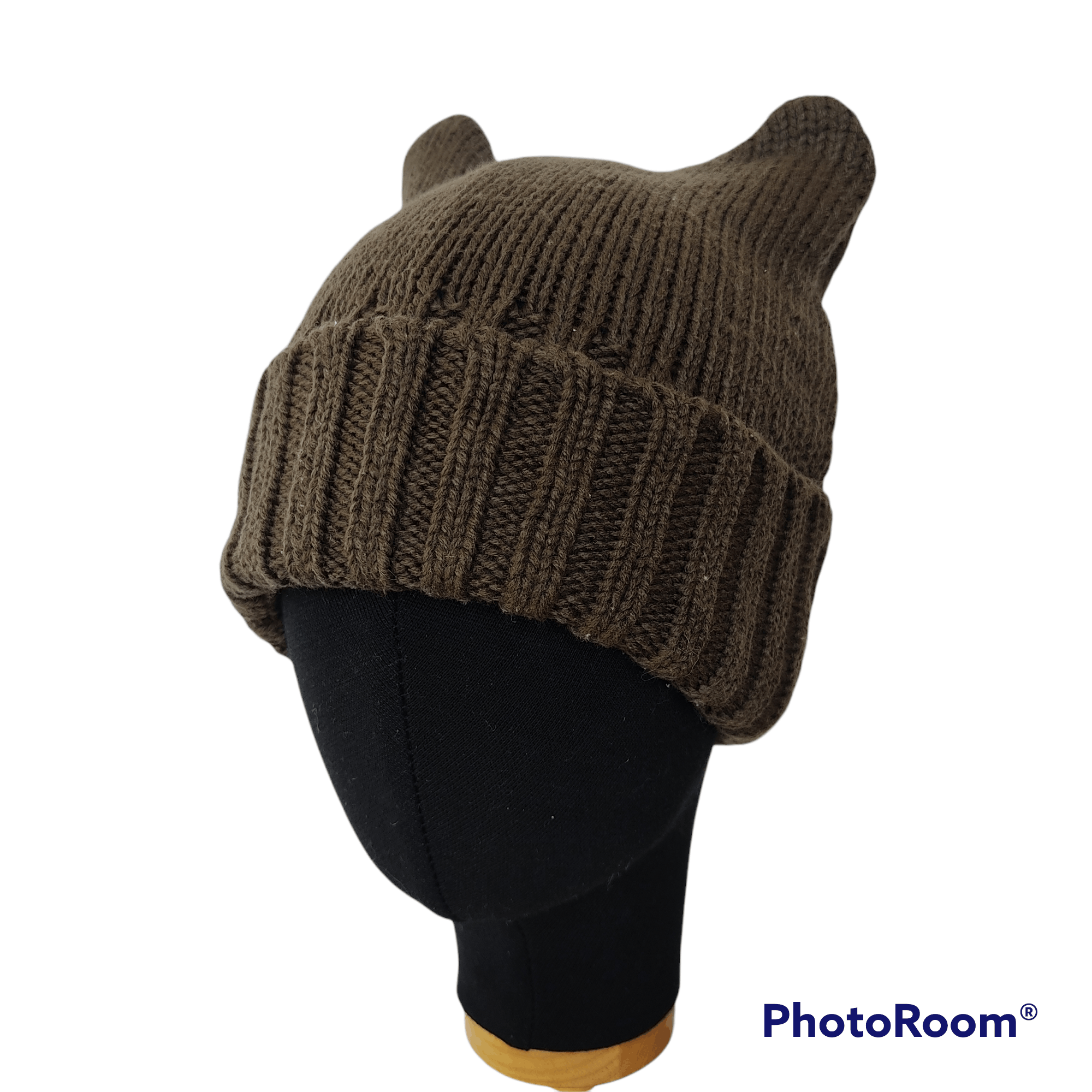 Japanese Brand Two Devil Horn Beanie Japan Made Brown Colors Size ONE SIZE - 1 Thumbnail