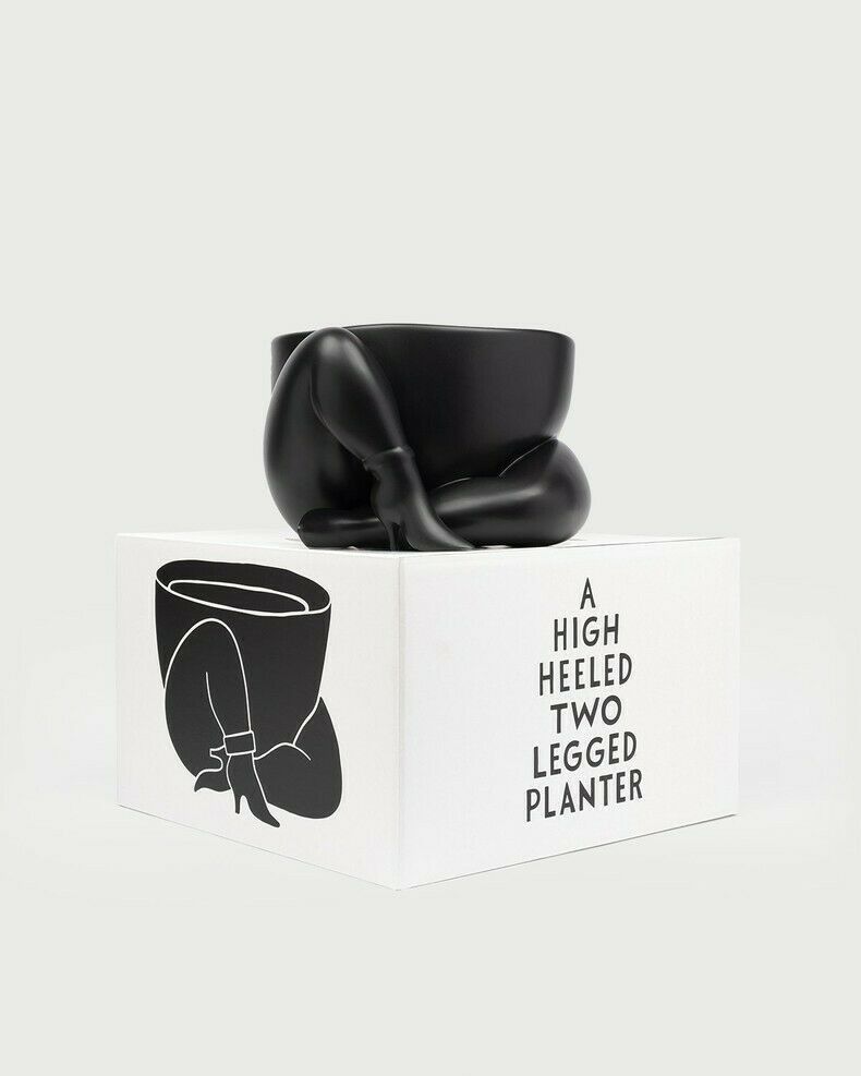 A High Heeled Two Legged Planter (Black Colorway)