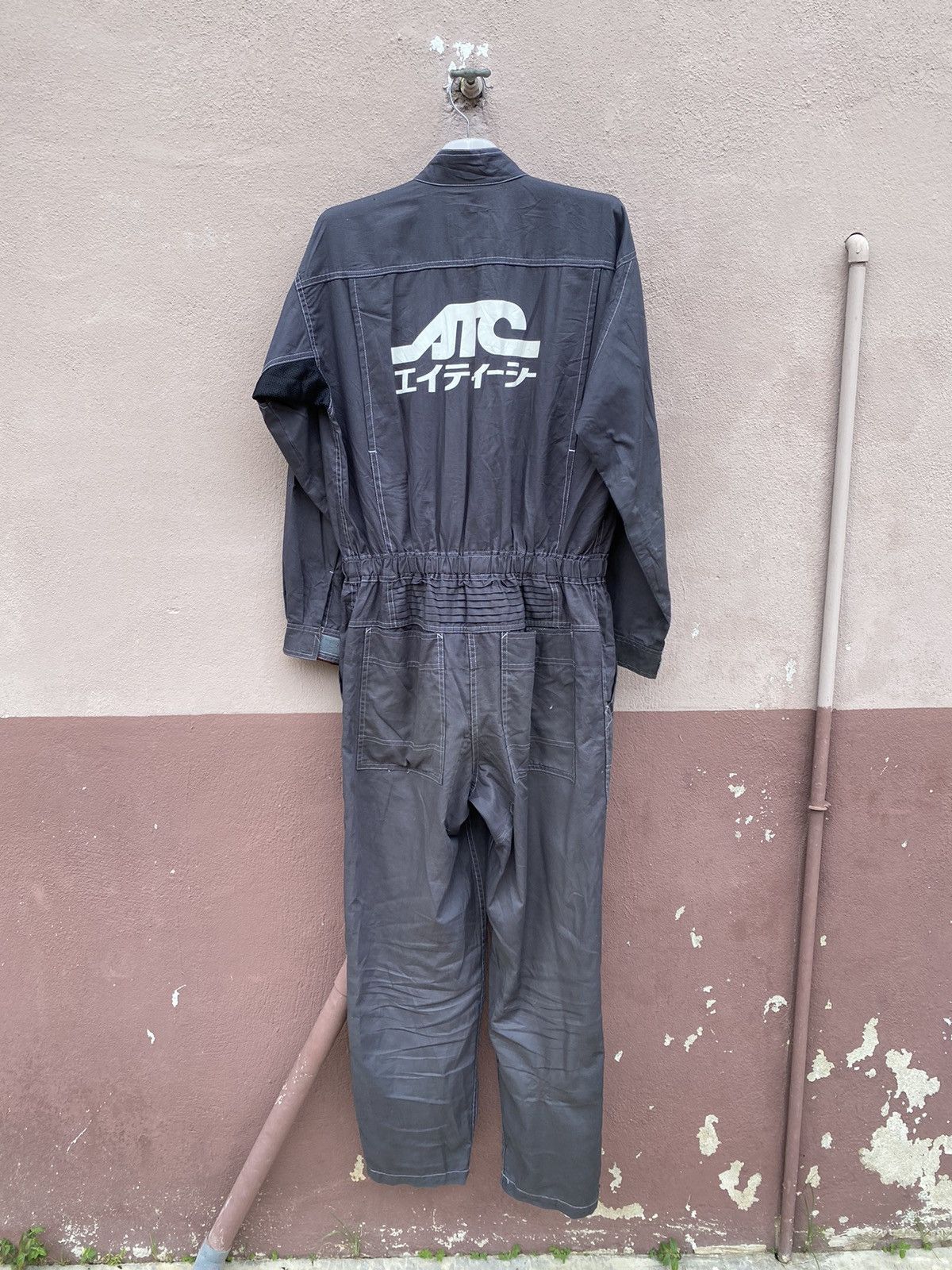 image of Vintage Toyota Atc Distressed Overalls Jumpsuit in Grey, Men's (Size 30)