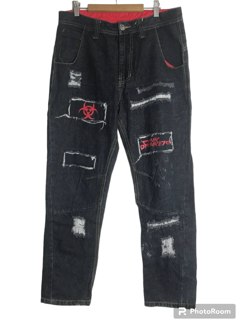 Japanese Brand Punk Drunker Distressed Denim