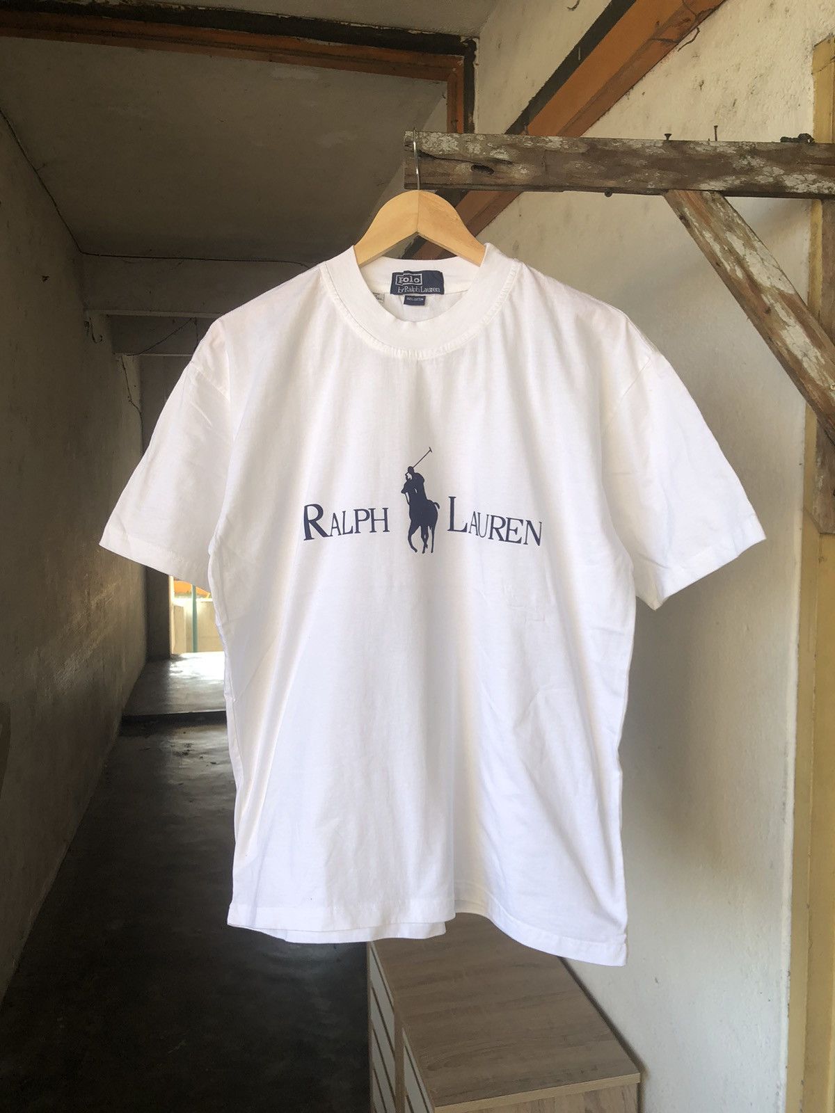 Vintage Vintage Polo Ralph Lauren Big Logo Tshirt Size US L / EU 52-54 / 3 - 1 Thumbnail