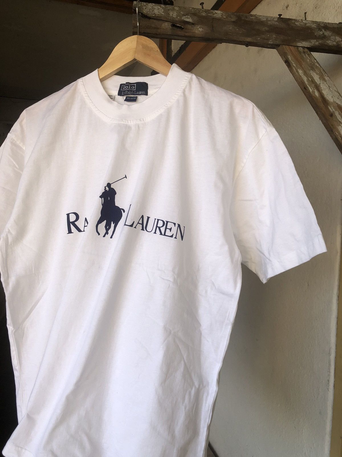 Vintage Vintage Polo Ralph Lauren Big Logo Tshirt Size US L / EU 52-54 / 3 - 19 Thumbnail
