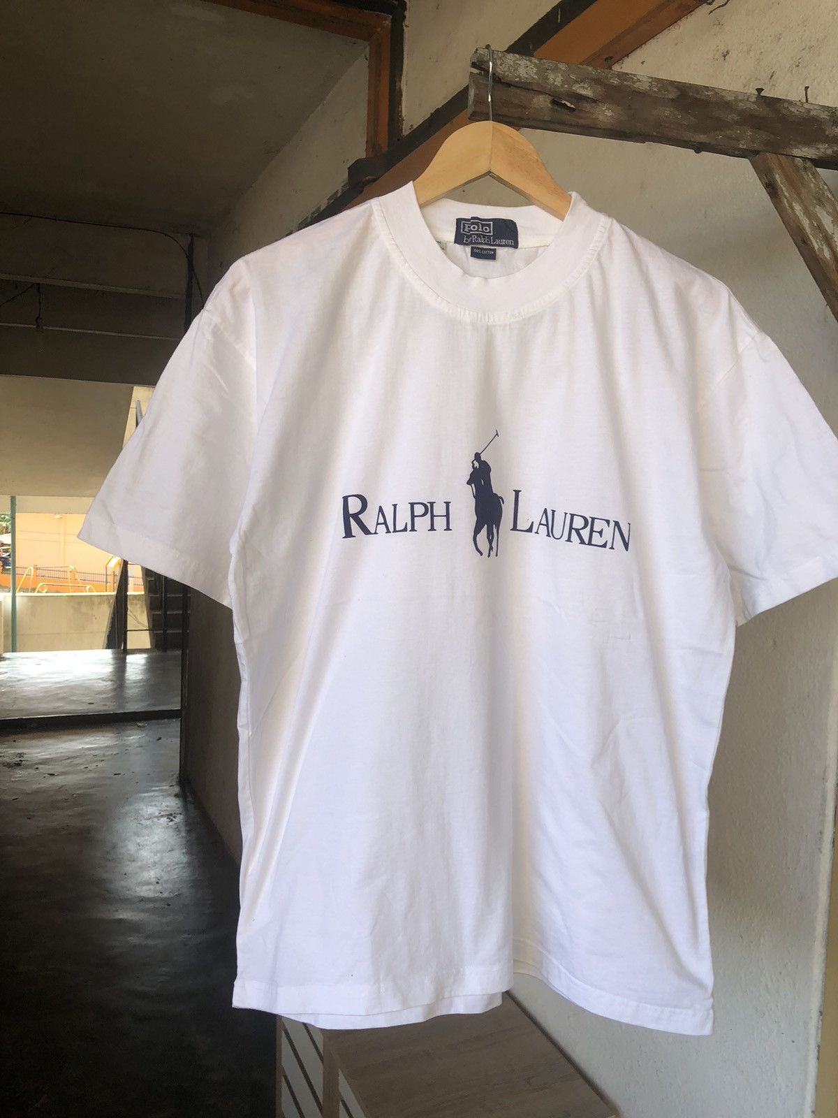 Vintage Vintage Polo Ralph Lauren Big Logo Tshirt Size US L / EU 52-54 / 3 - 4 Thumbnail