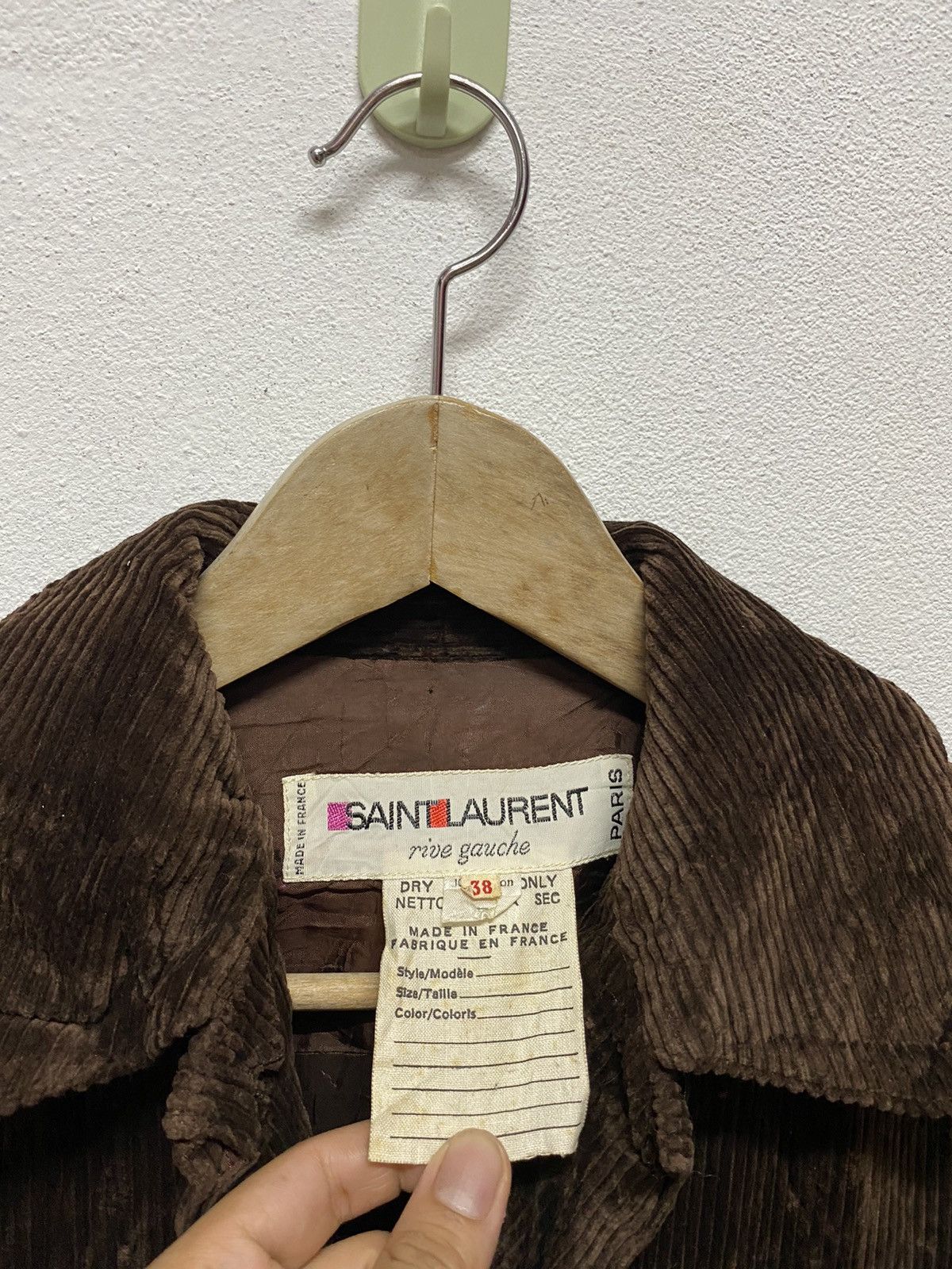 Saint Laurent Paris Vintage Saint Laurent Rive Gauche Brown Velvet Long Jacket Size US L / EU 52-54 / 3 - 3 Thumbnail