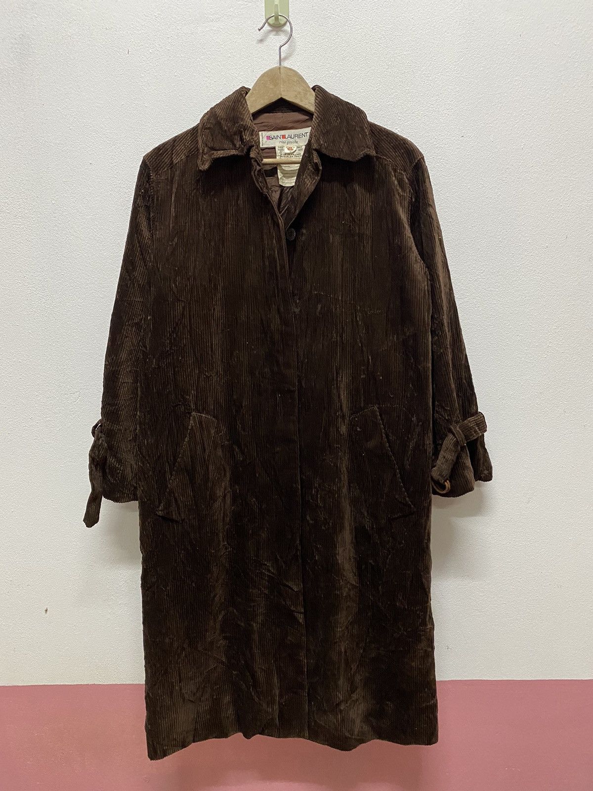 Saint Laurent Paris Vintage Saint Laurent Rive Gauche Brown Velvet Long Jacket Size US L / EU 52-54 / 3 - 1 Thumbnail