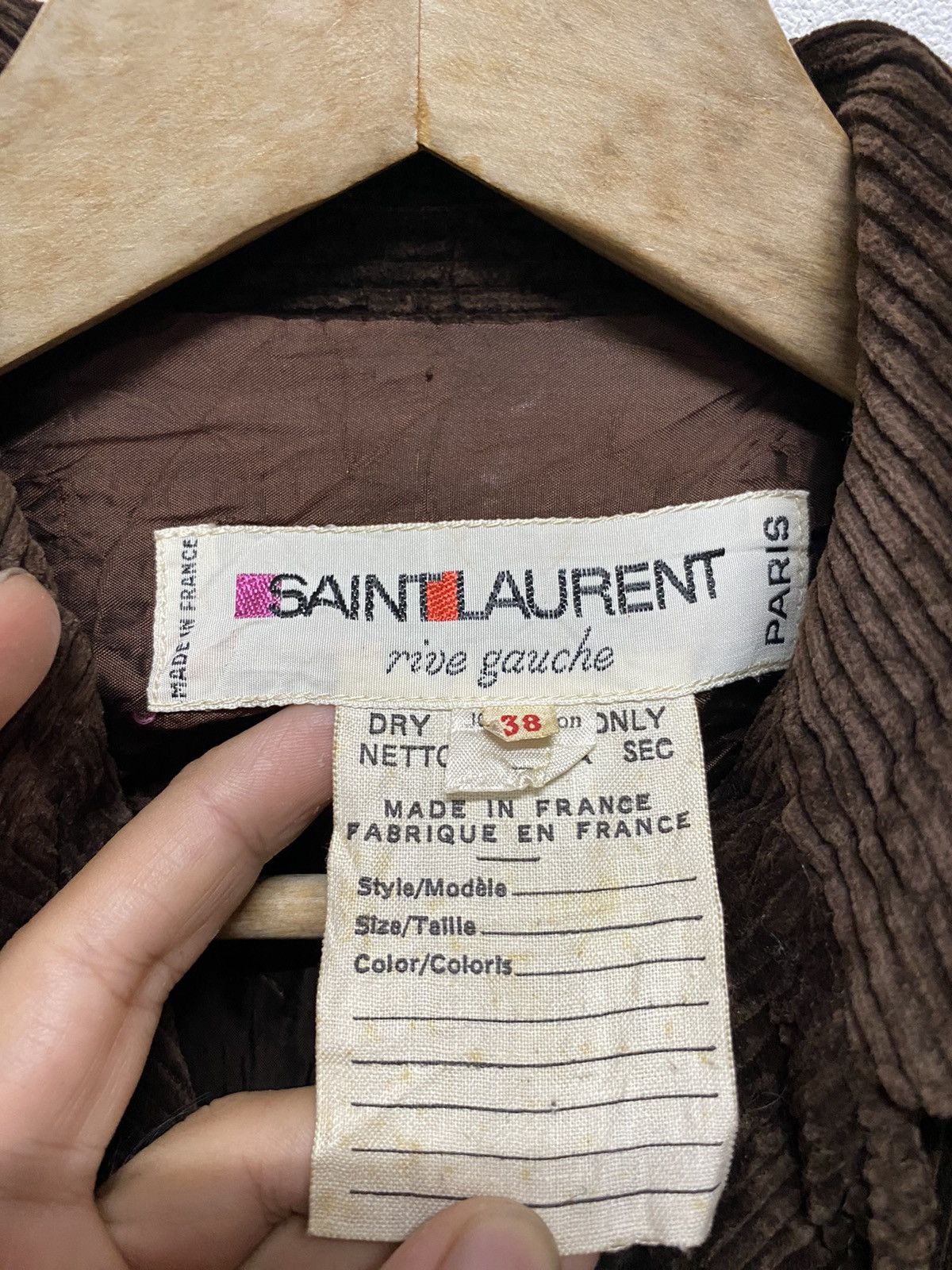 Saint Laurent Paris Vintage Saint Laurent Rive Gauche Brown Velvet Long Jacket Size US L / EU 52-54 / 3 - 4 Thumbnail