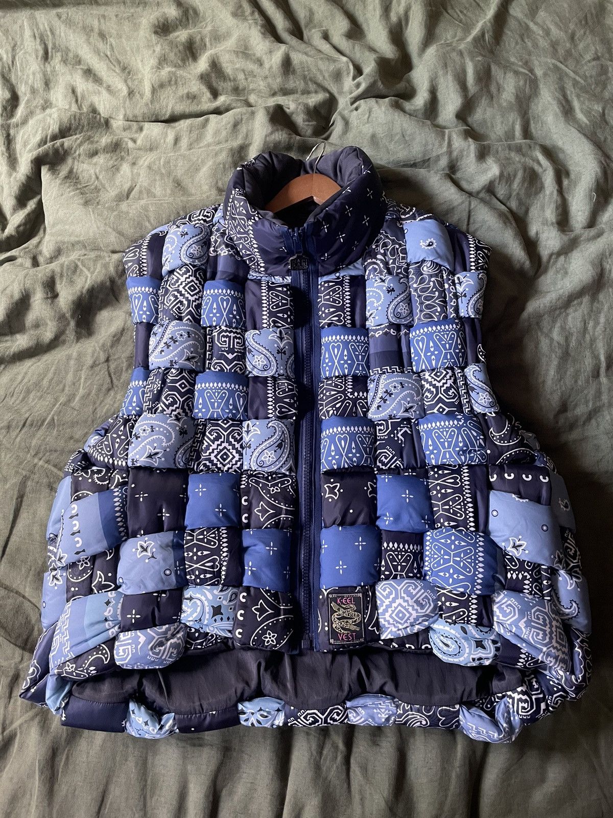 キャピタル KAPITAL □ 【 BANDANA PRINT NYLON KEEL-WEAVING VEST 