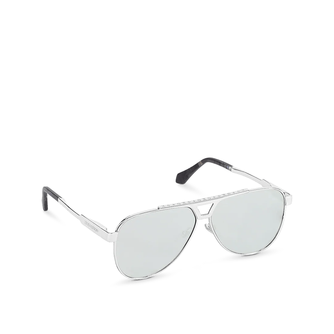 Louis Vuitton® 1.1 Evidence Metal Pilot Sunglasses Black. Size W