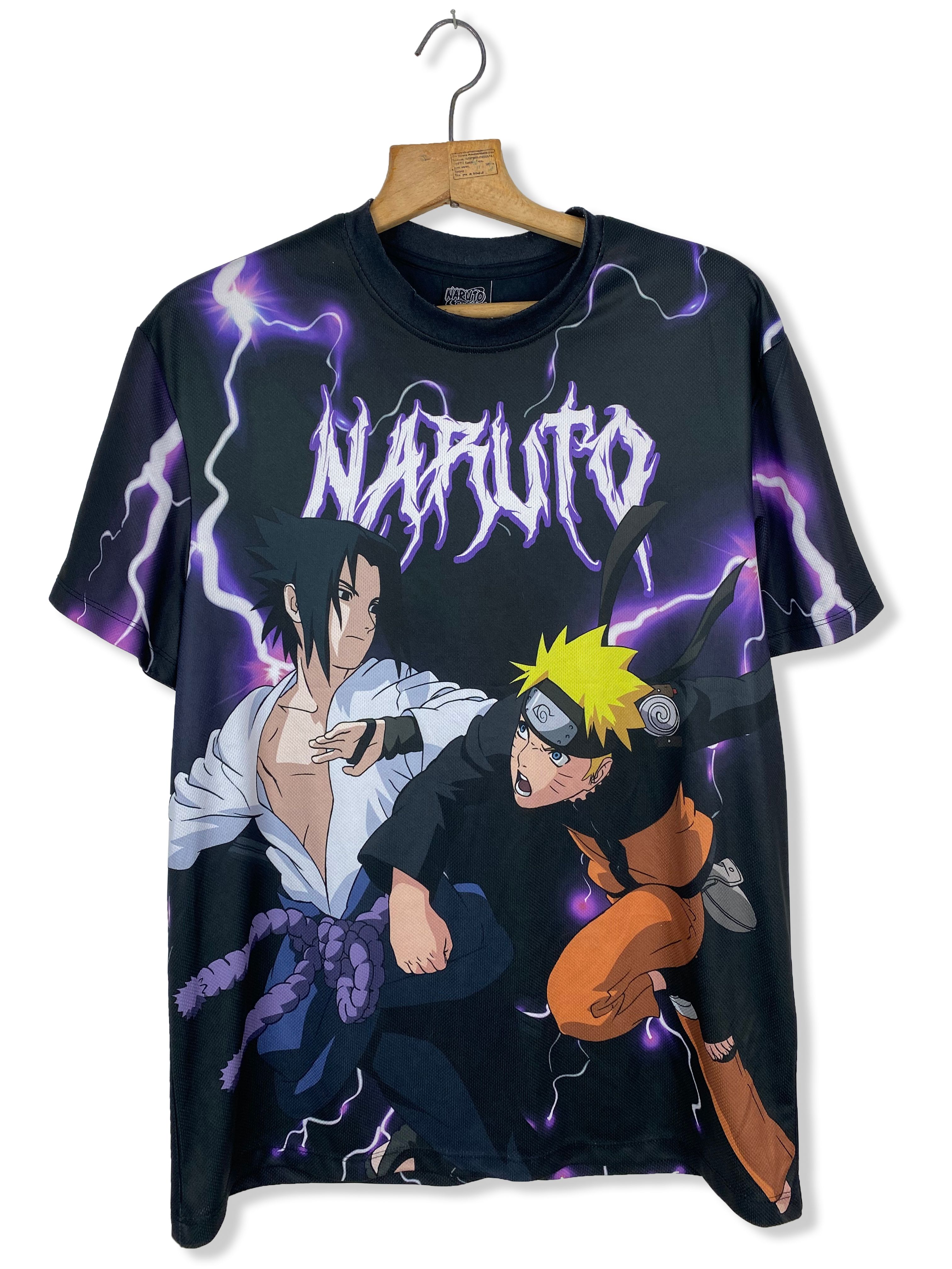 Pre-owned Anima X Vintage Naruto Shipuden Overprint T-shirt M382