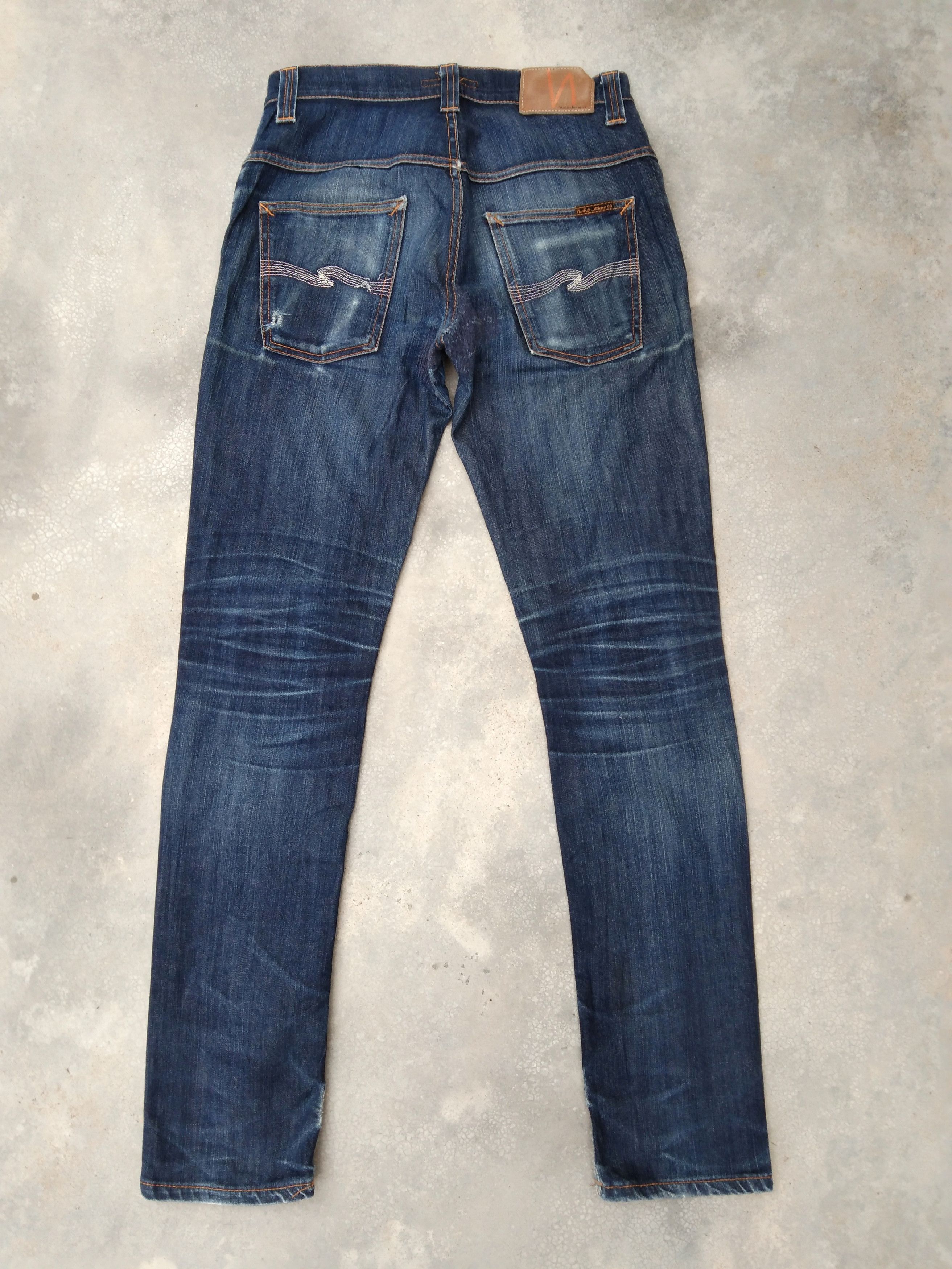 Jean × Nudie Jeans × Vintage Nudie Distressed Repaired Jeans 28x30 Size US 28 / EU 44 - 2 Thumbnail