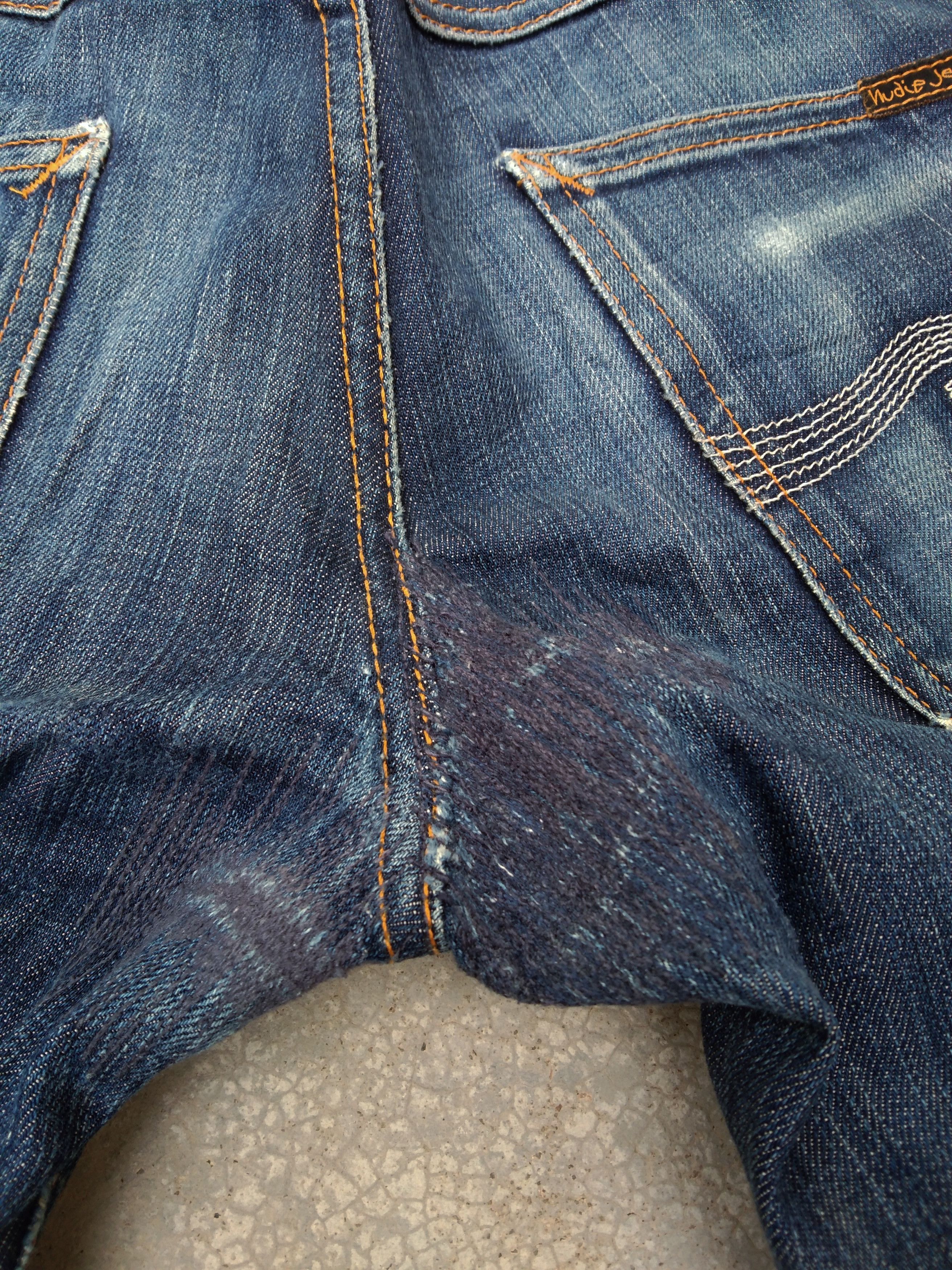 Jean × Nudie Jeans × Vintage Nudie Distressed Repaired Jeans 28x30 Size US 28 / EU 44 - 4 Thumbnail
