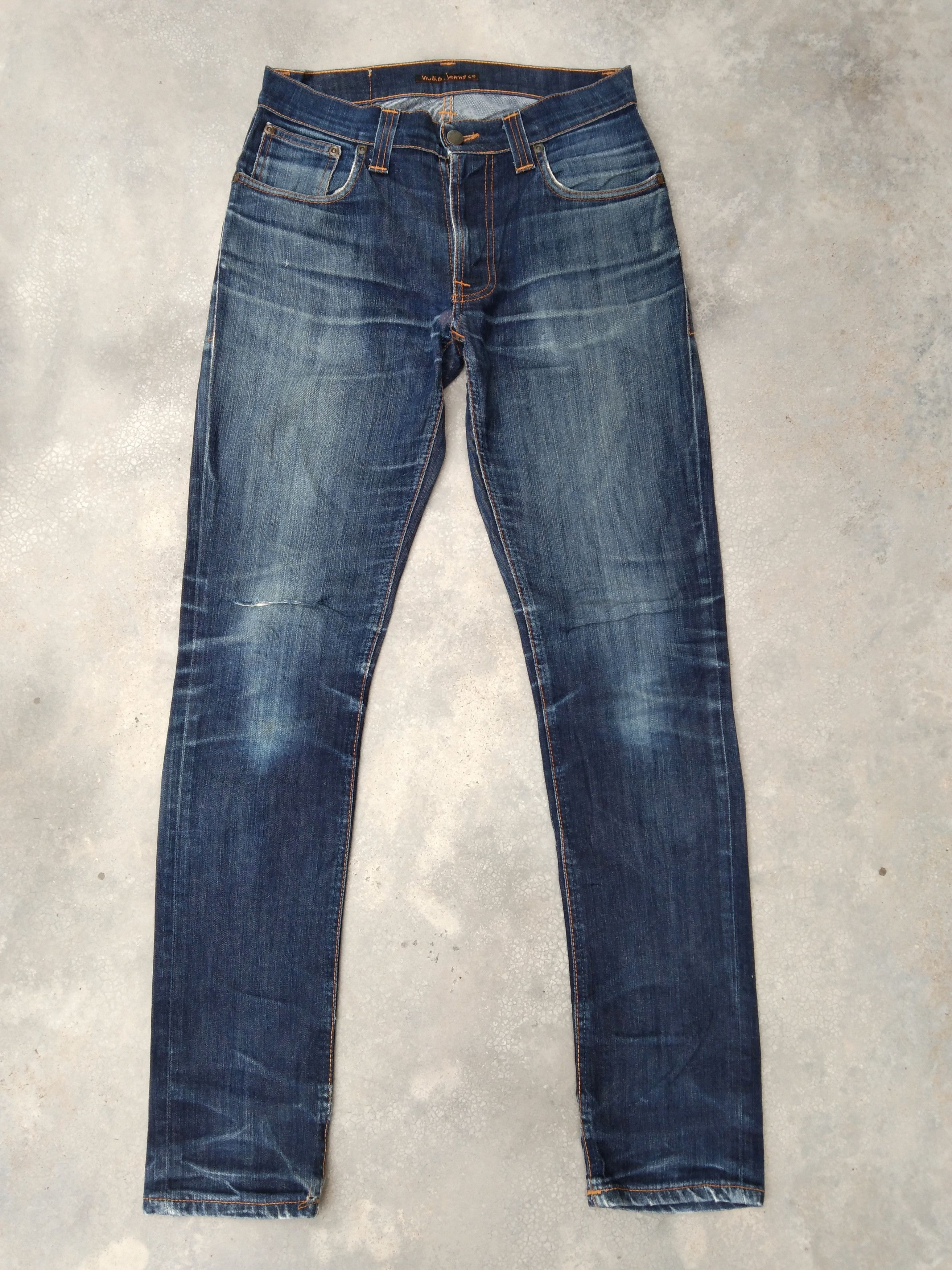 Jean × Nudie Jeans × Vintage Nudie Distressed Repaired Jeans 28x30 Size US 28 / EU 44 - 1 Thumbnail