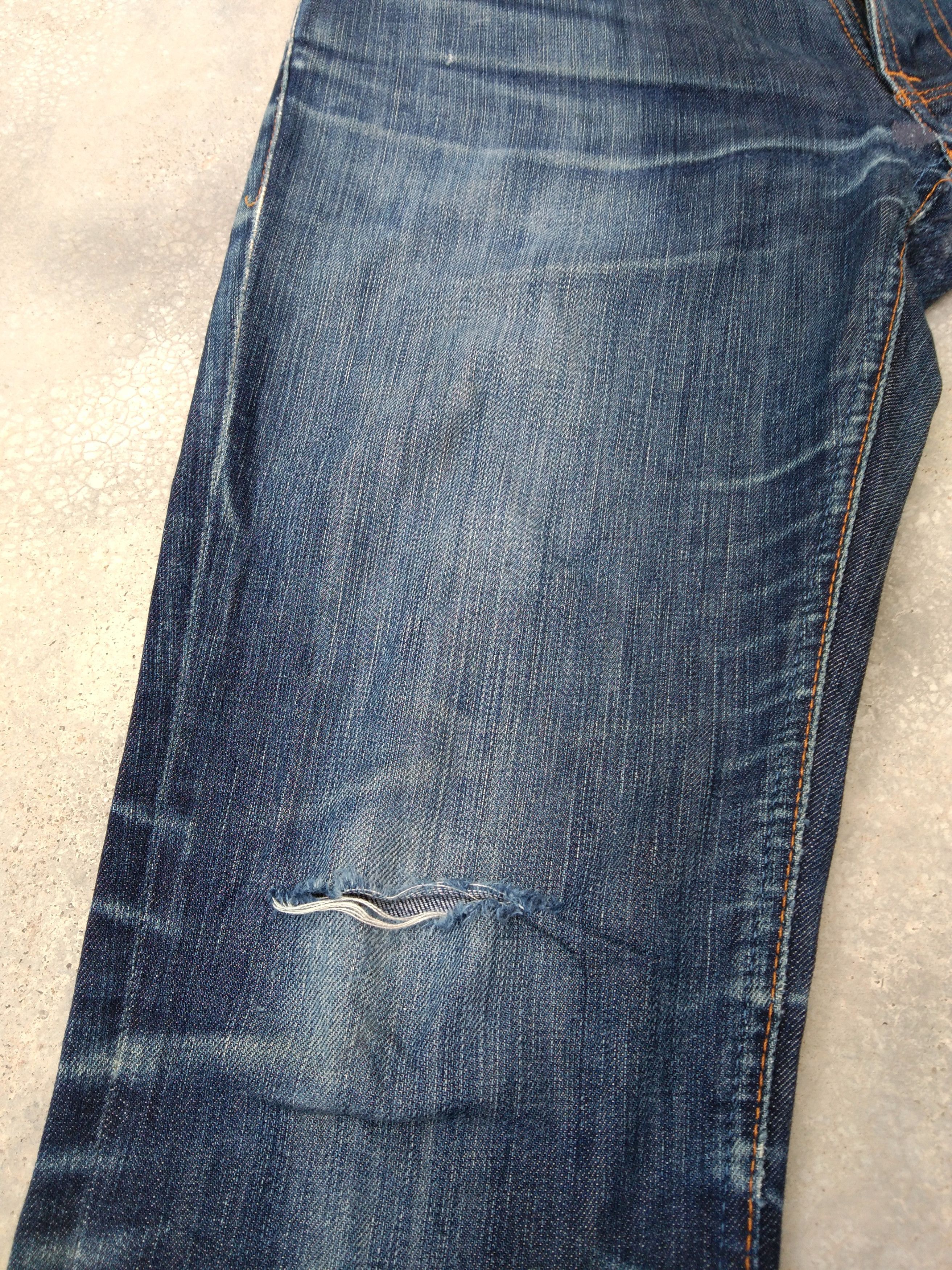 Jean × Nudie Jeans × Vintage Nudie Distressed Repaired Jeans 28x30 Size US 28 / EU 44 - 6 Thumbnail