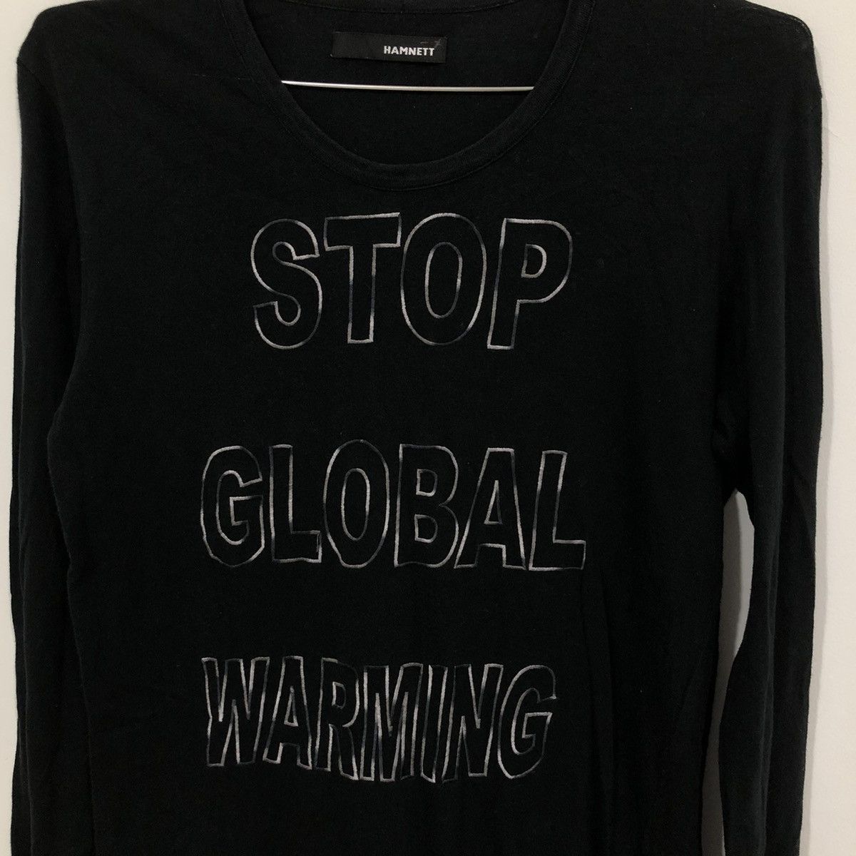 Katharine Hamnett London Stop Global Warming L/S Tee Size US M / EU 48-50 / 2 - 2 Thumbnail