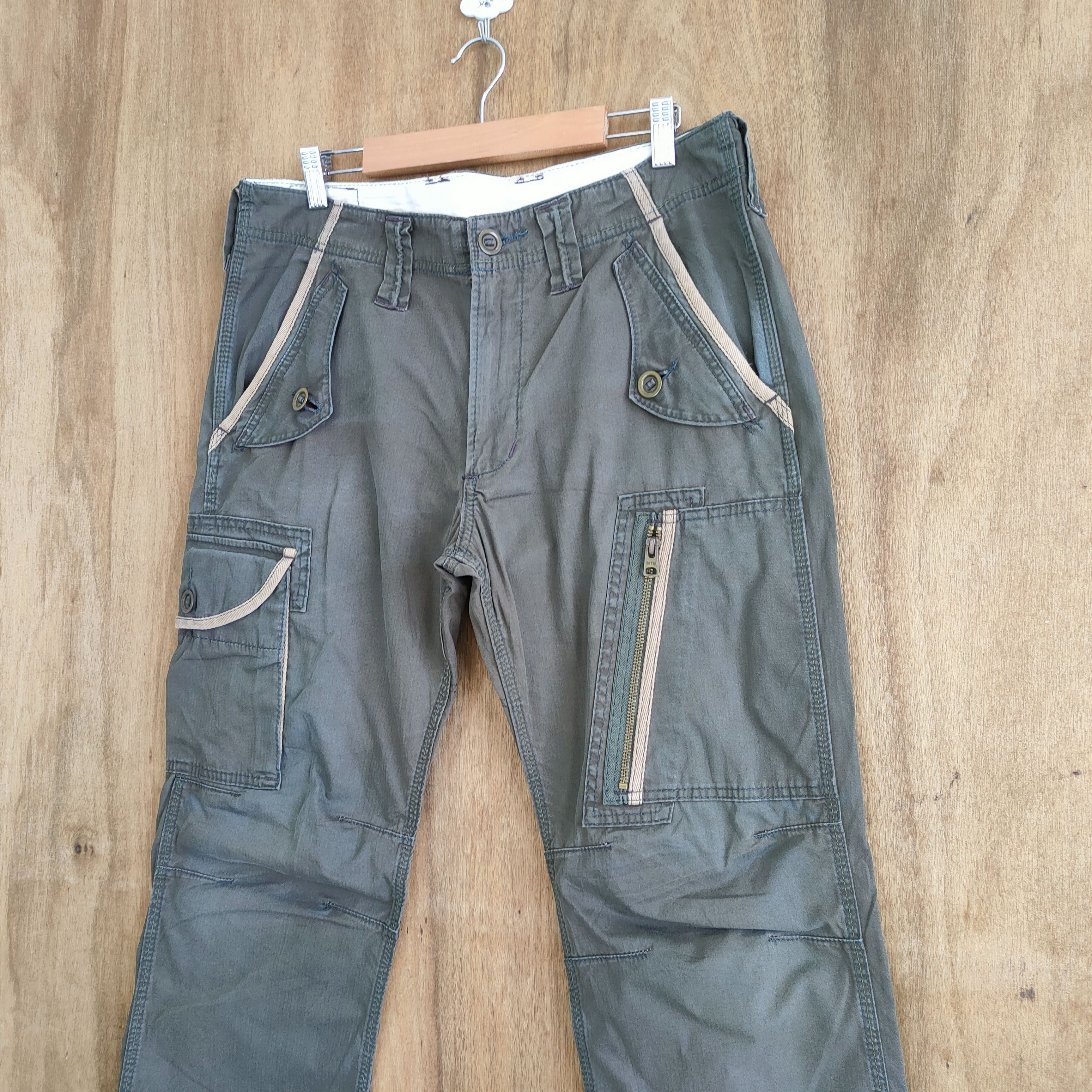 Japanese Brand JAPANESE BRAND FADED GREEN CARGO PANTS Size US 34 / EU 50 - 4 Thumbnail