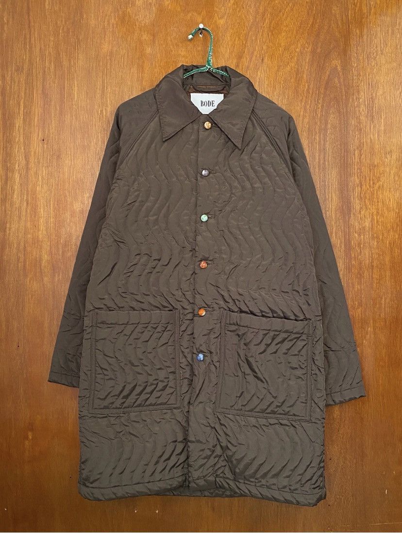 image of Bode Wave Quilted Jacket in Brown, Men's (Size Medium)