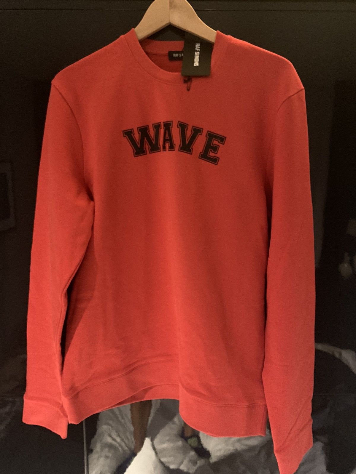 image of Raf Simons Wave Sweater Fw17/18 in Red, Men's (Size Small)