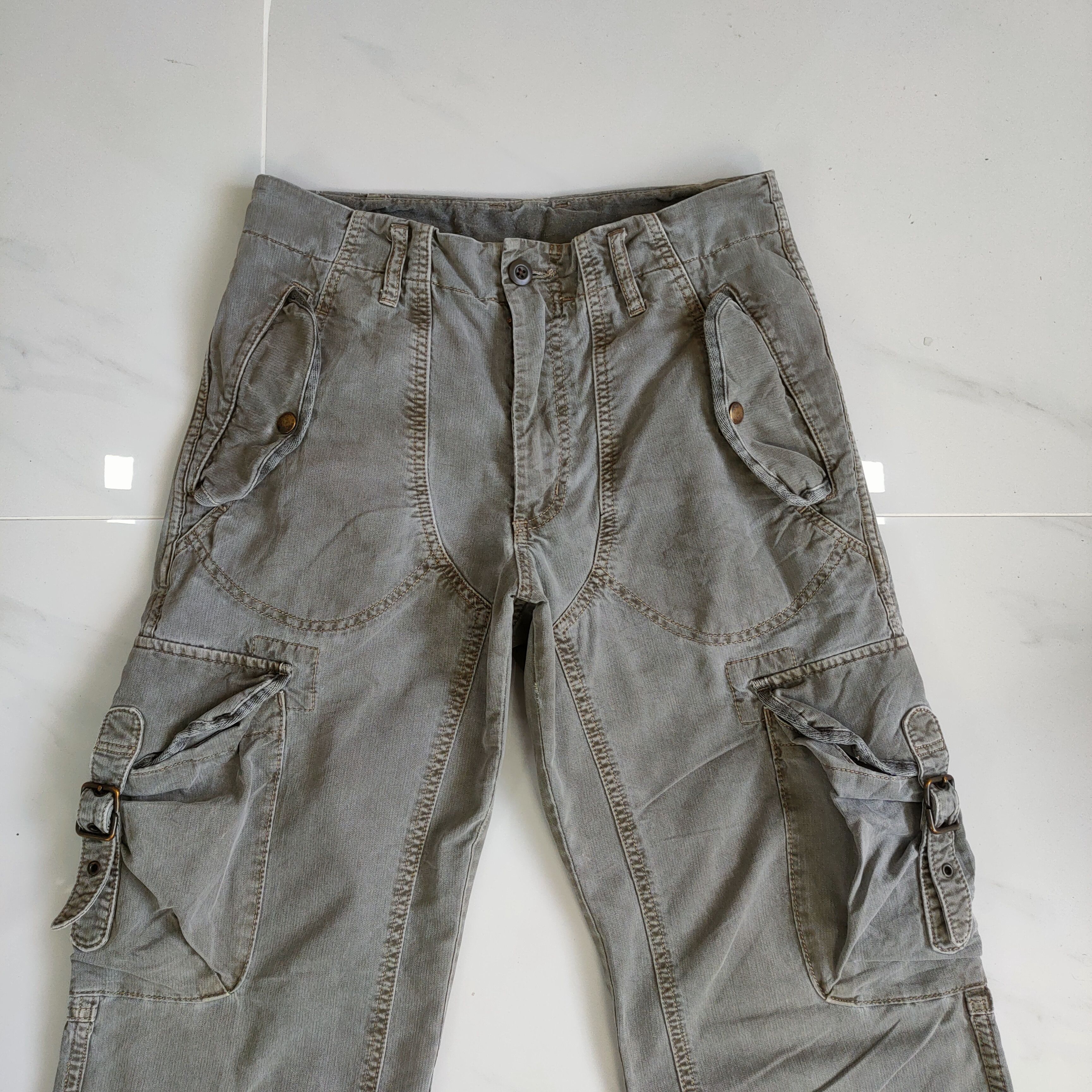Japanese Brand VINTAGE JAPANESE DOUBLE KNEE FADED CARGO PANTS Size US 30 / EU 46 - 2 Thumbnail