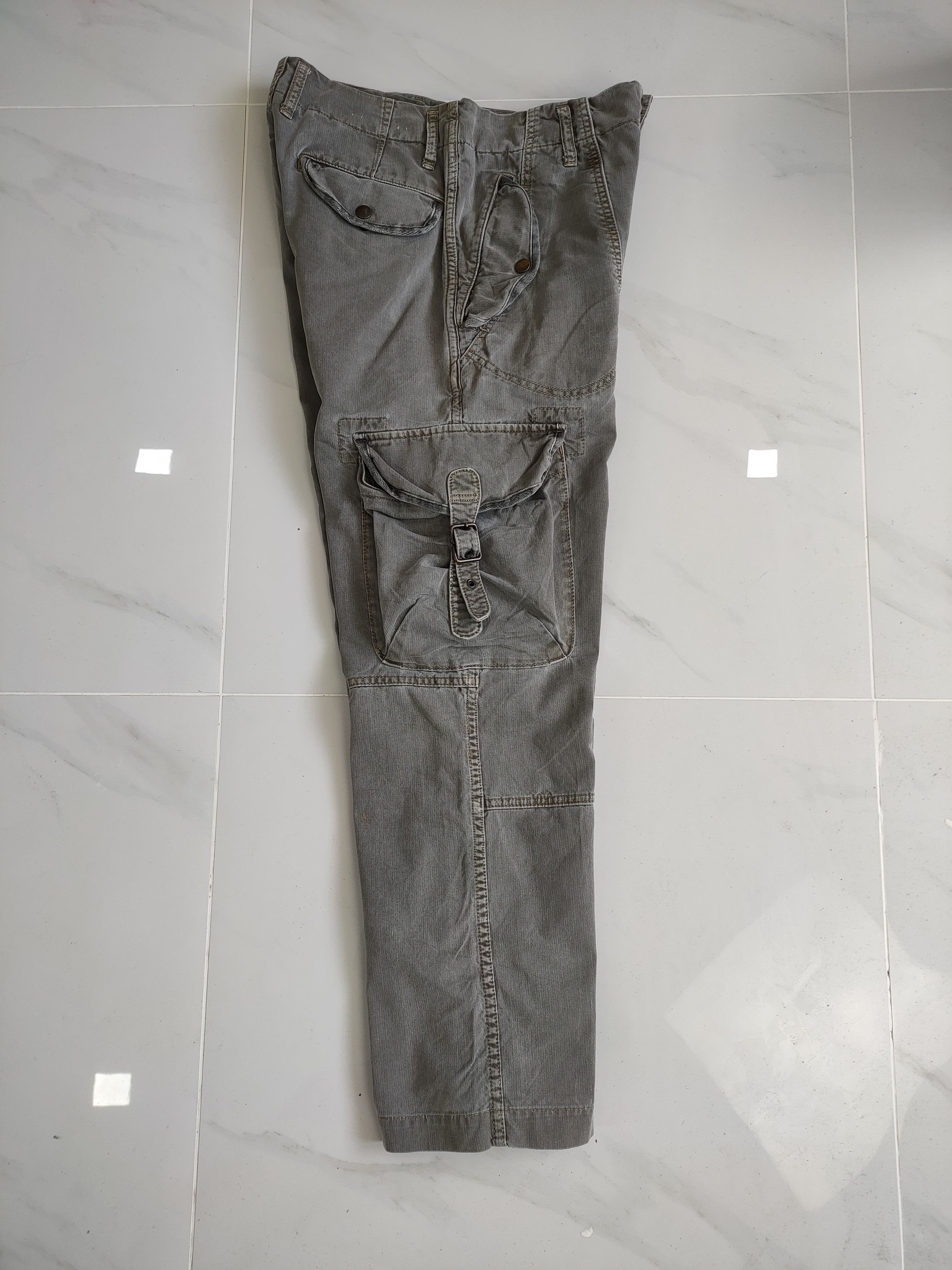 Japanese Brand VINTAGE JAPANESE DOUBLE KNEE FADED CARGO PANTS Size US 30 / EU 46 - 10 Thumbnail
