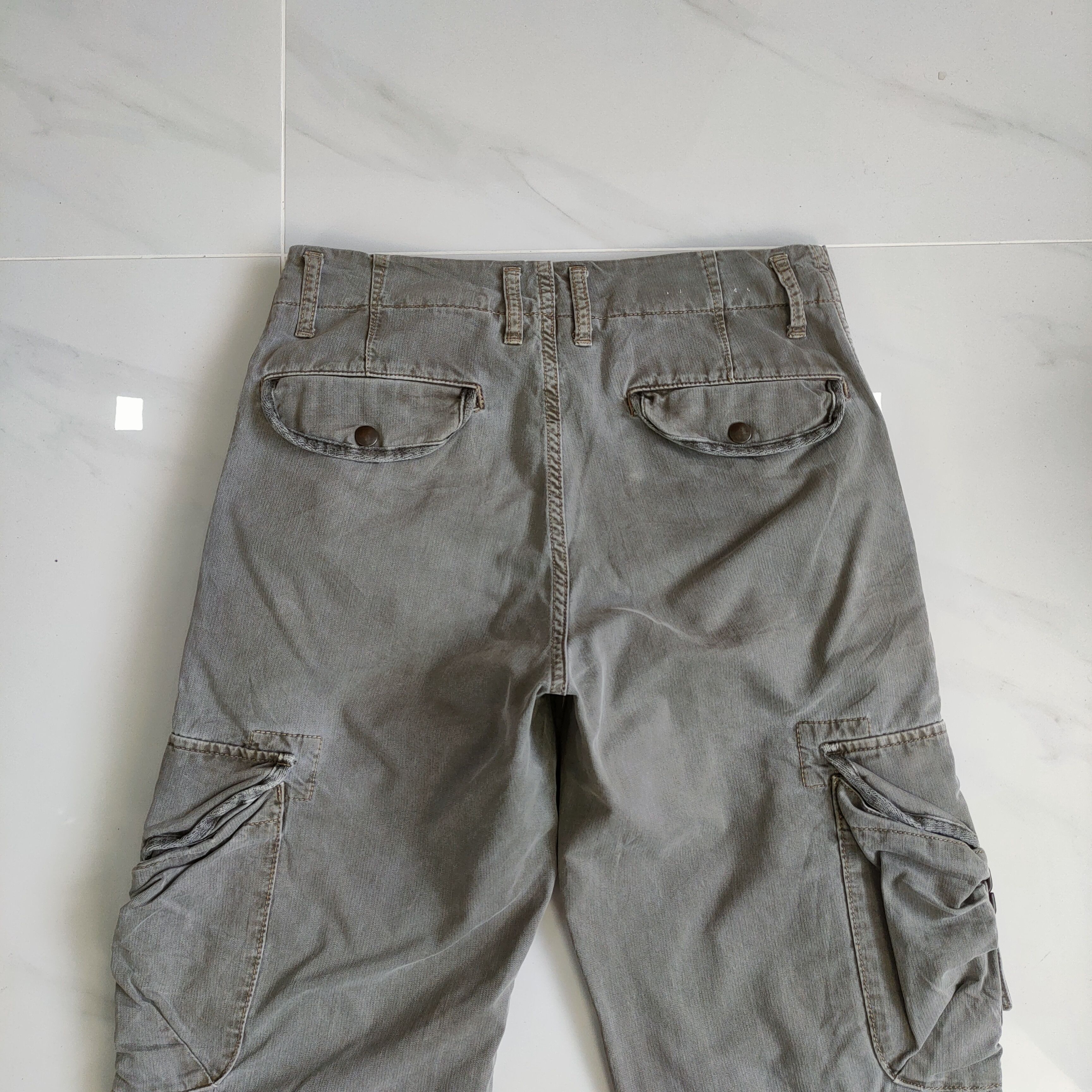 Japanese Brand VINTAGE JAPANESE DOUBLE KNEE FADED CARGO PANTS Size US 30 / EU 46 - 7 Thumbnail