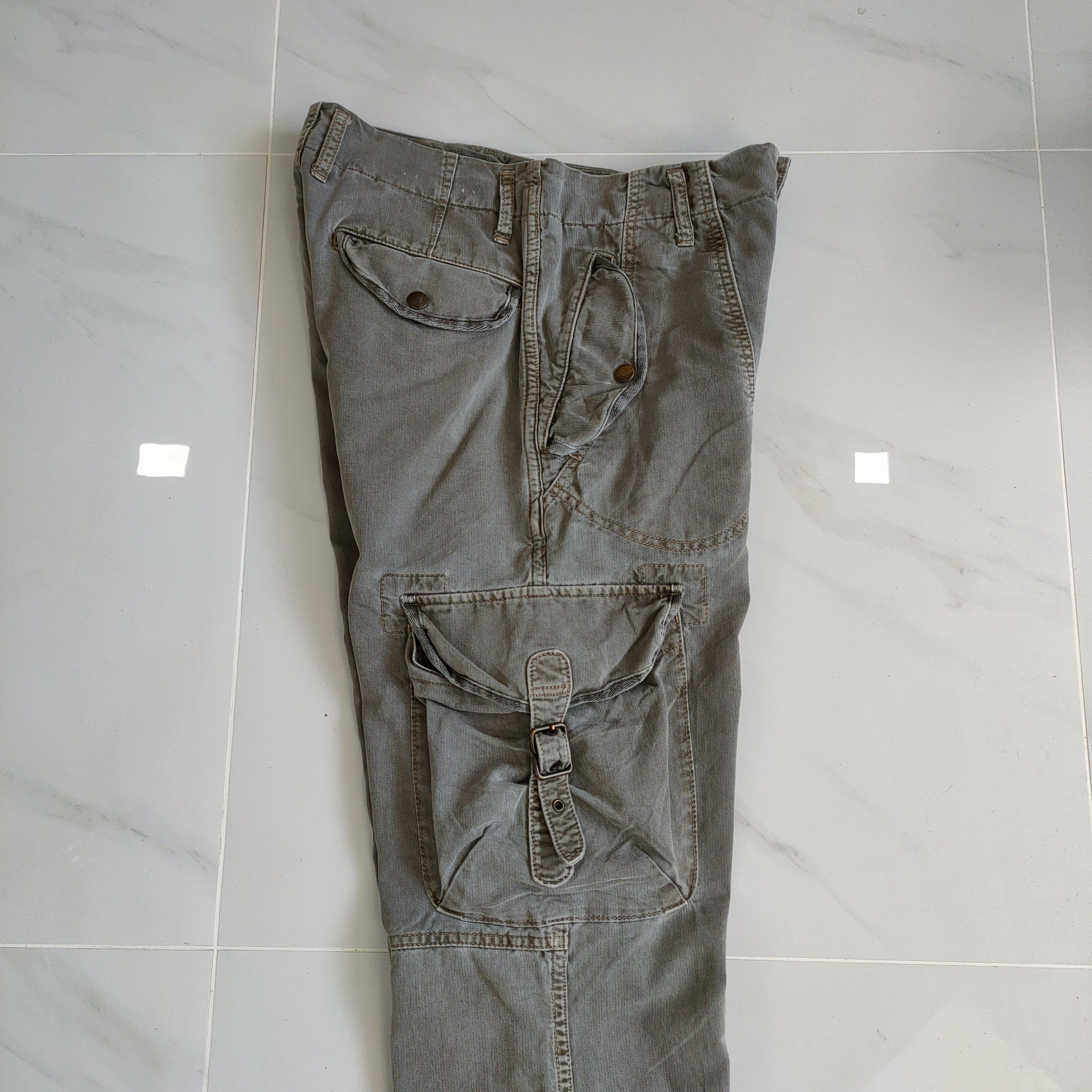 Japanese Brand VINTAGE JAPANESE DOUBLE KNEE FADED CARGO PANTS Size US 30 / EU 46 - 11 Thumbnail